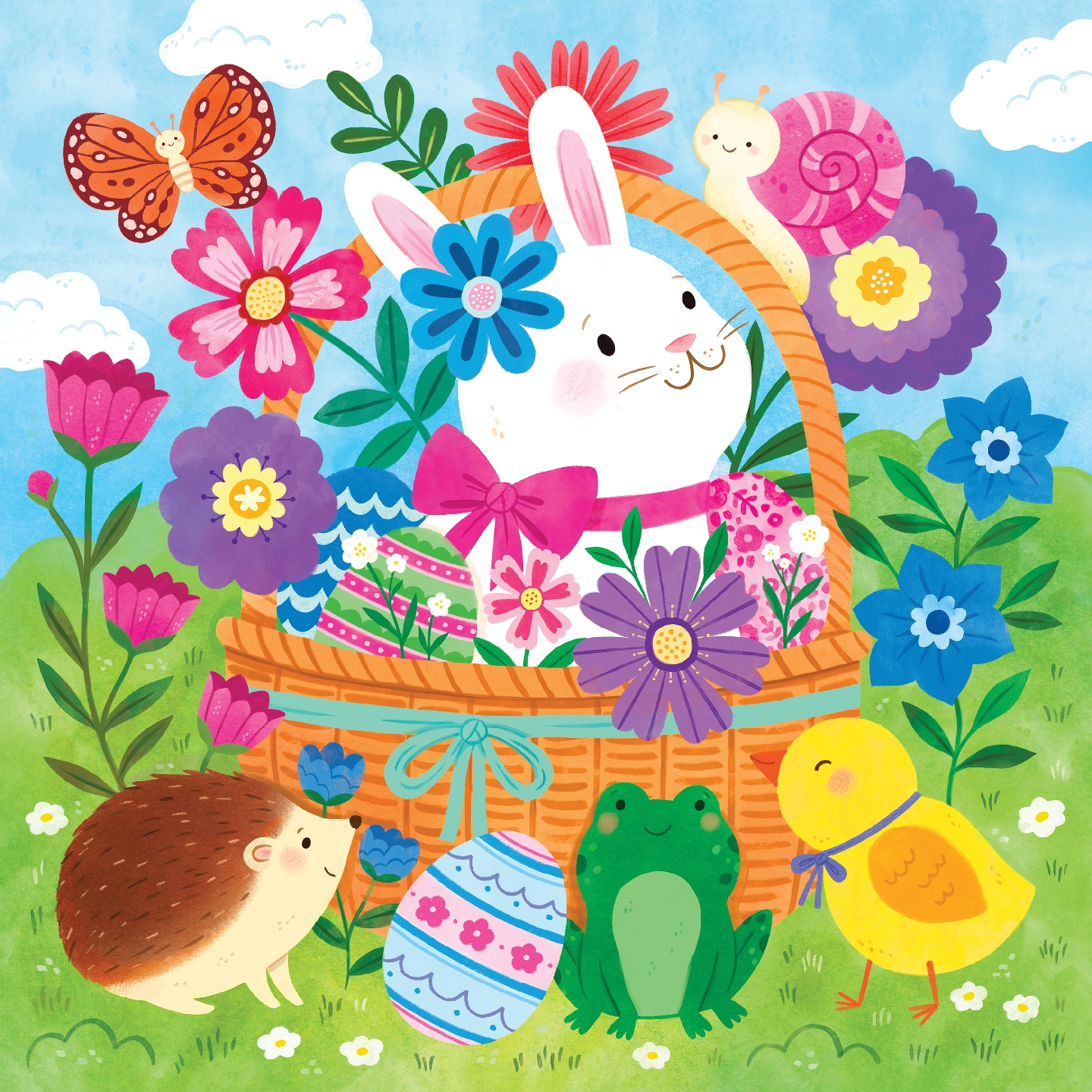 Bunny Basket 25 Piece Floor Puzzle with Shaped Pieces