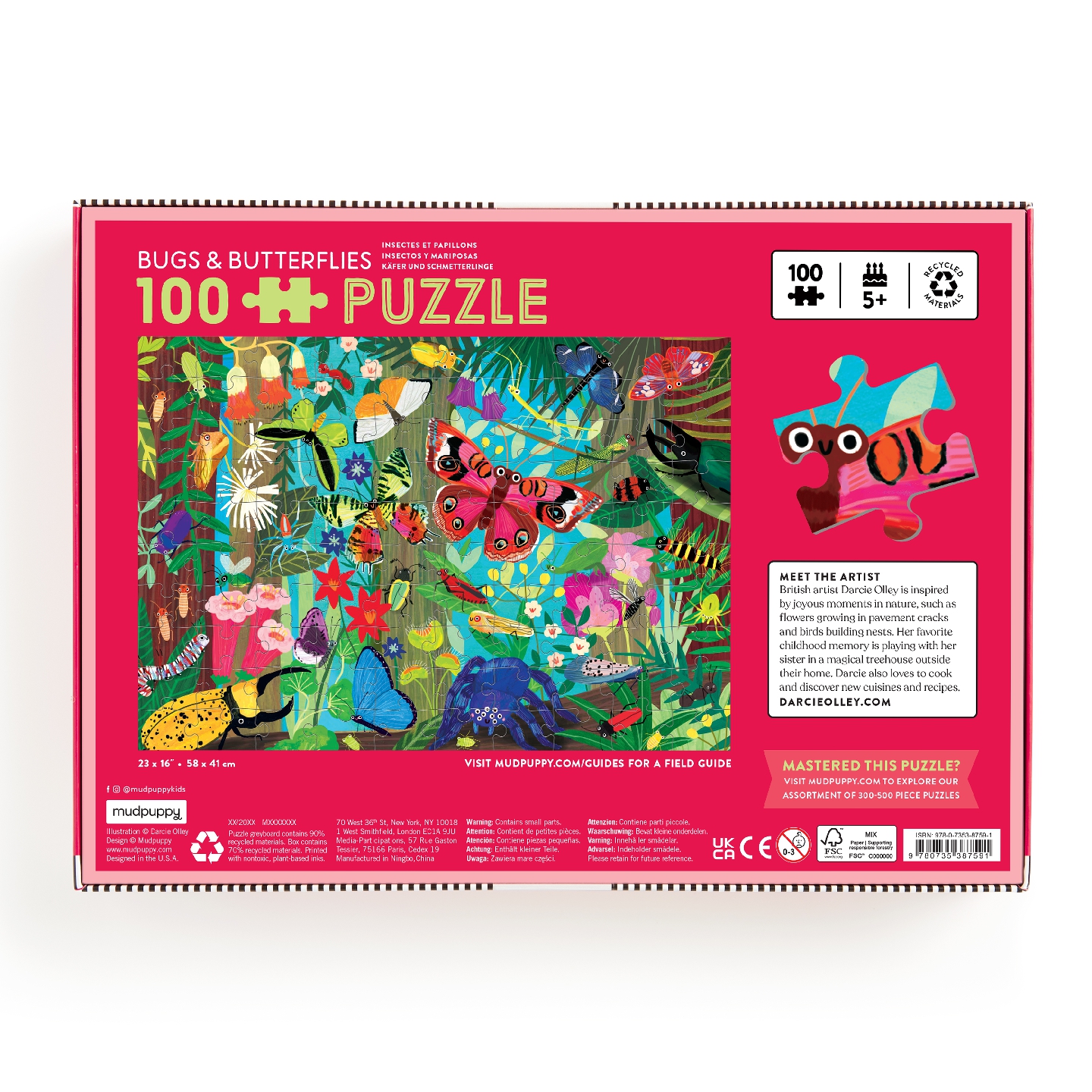 Bugs & Butterflies 100 Piece Puzzle