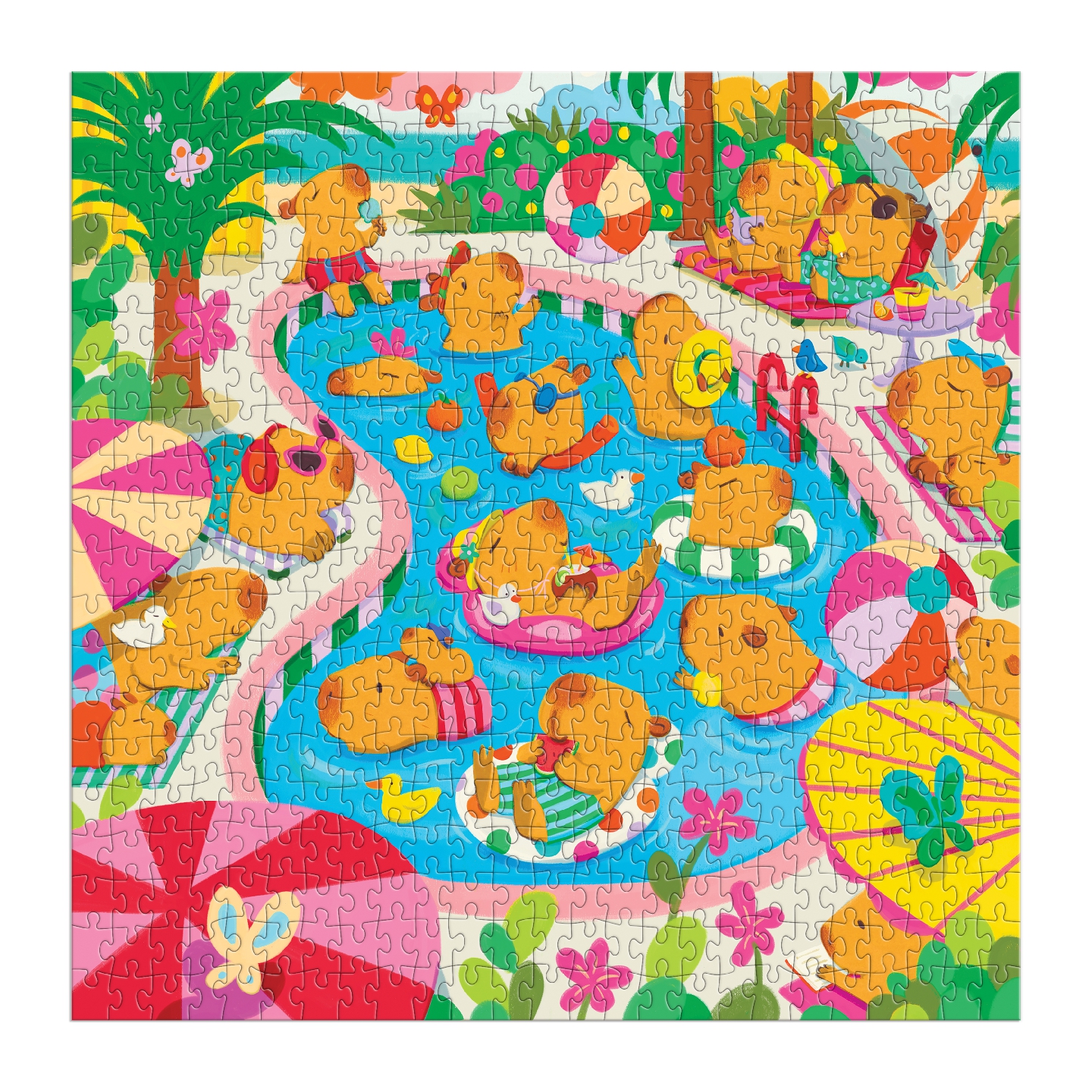 Capybara Pool Day 500 Piece Family Puzzle
