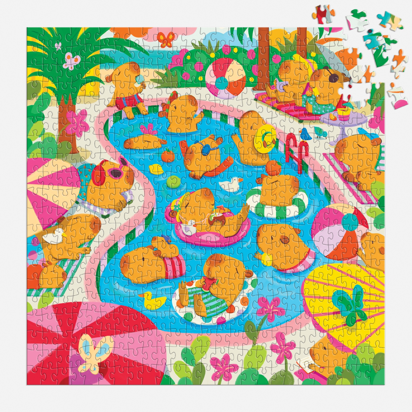 Capybara Pool Day 500 Piece Family Puzzle