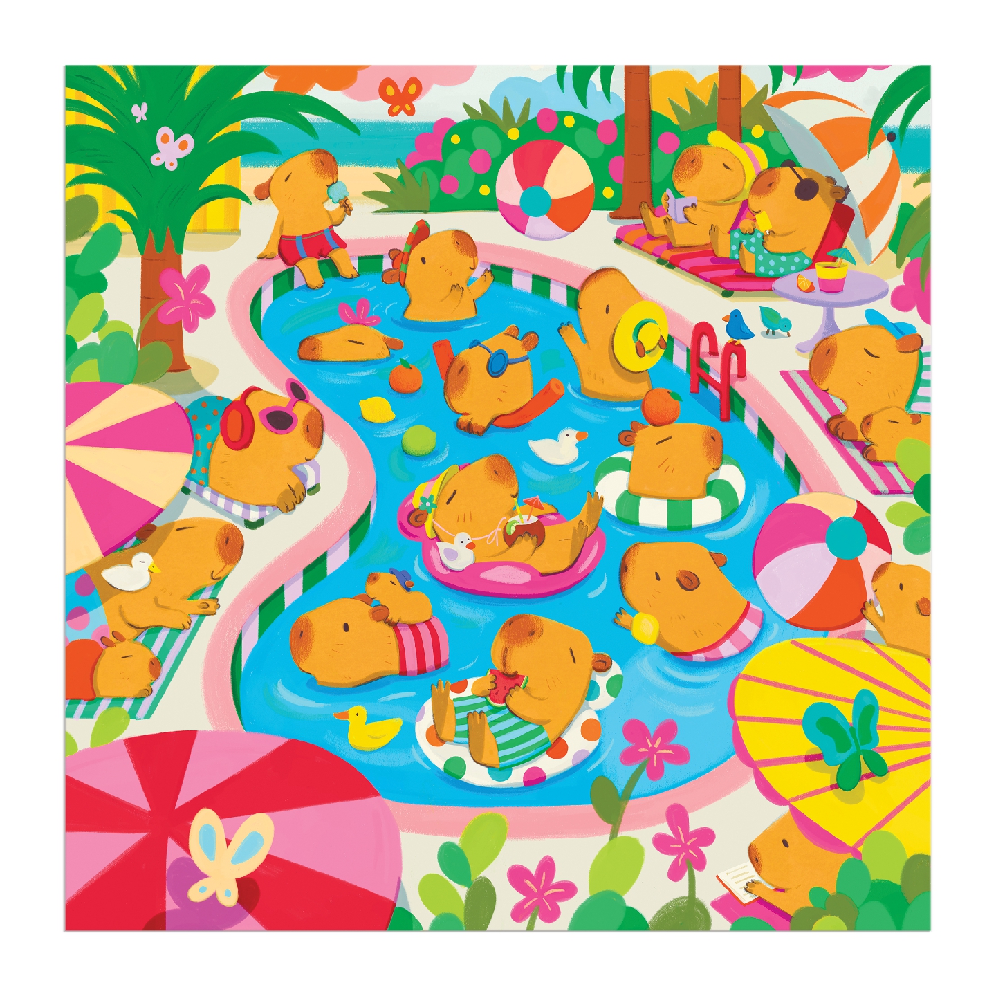 Capybara Pool Day 500 Piece Family Puzzle