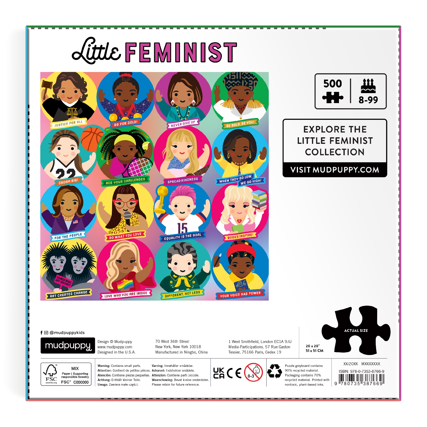 Little Feminist: Modern Icons 500 Piece Family Puzzle