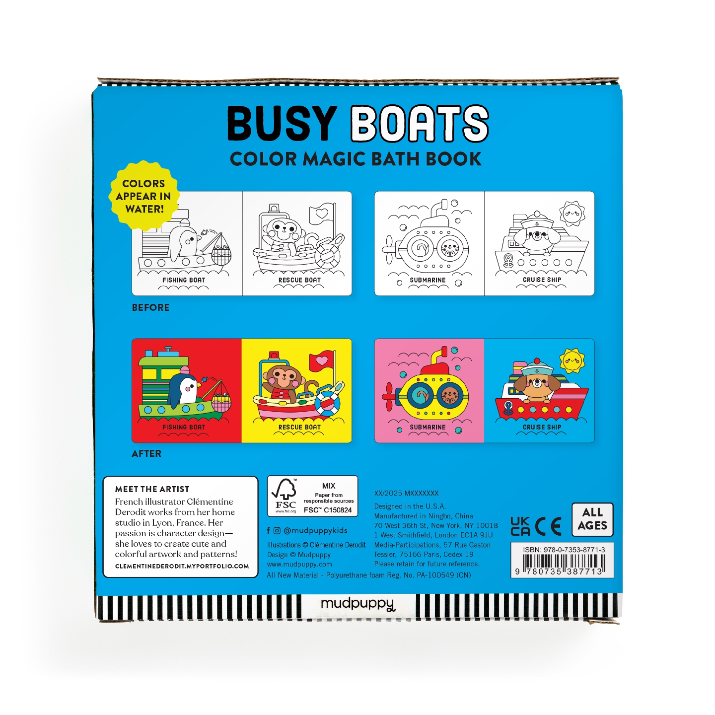 Busy Boats Color Magic Bath Book