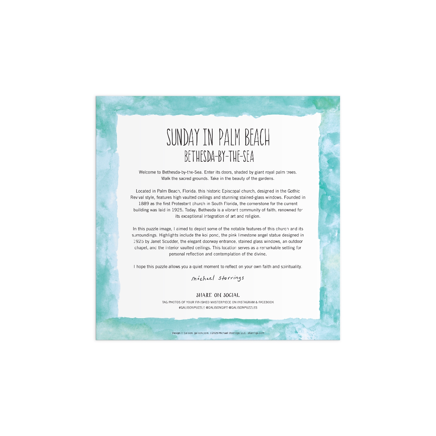 Michael Storrings Sunday in Palm Beach Bethesda by the Sea 500 Piece Puzzle