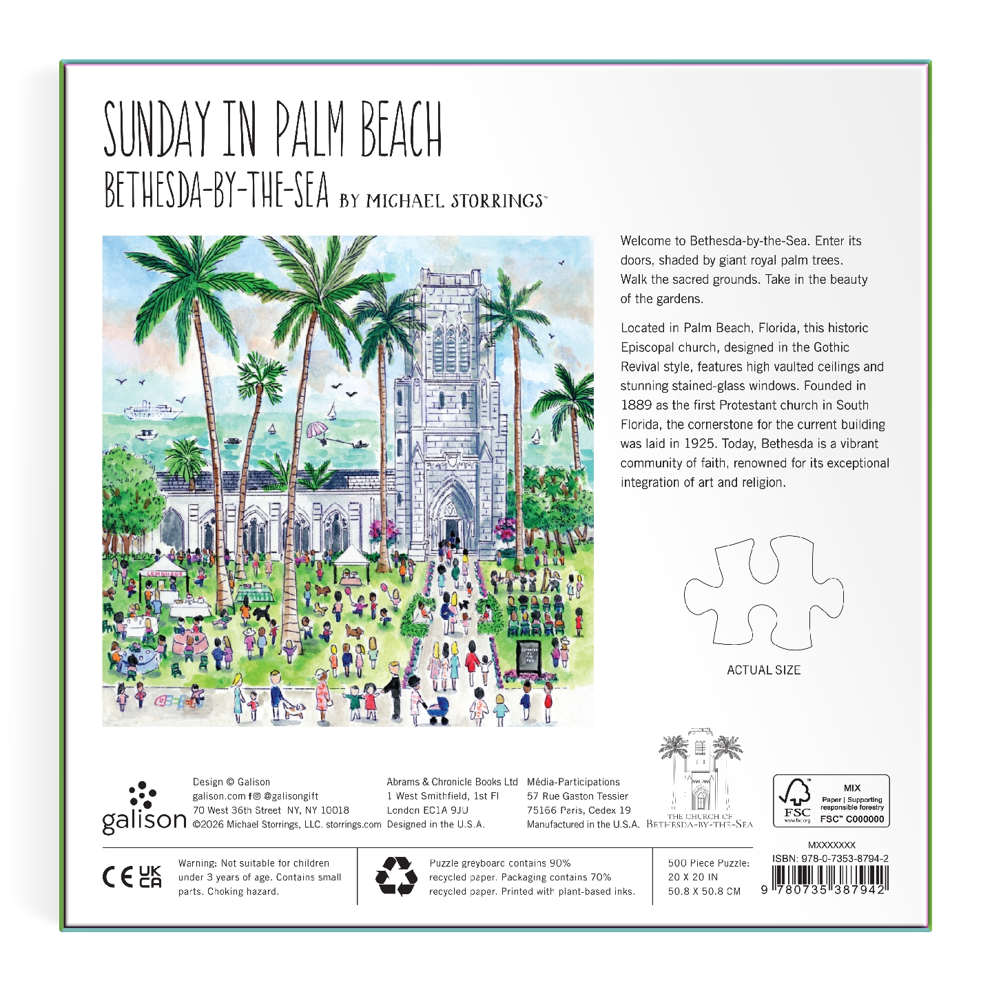 Michael Storrings Sunday in Palm Beach Bethesda by the Sea 500 Piece Puzzle