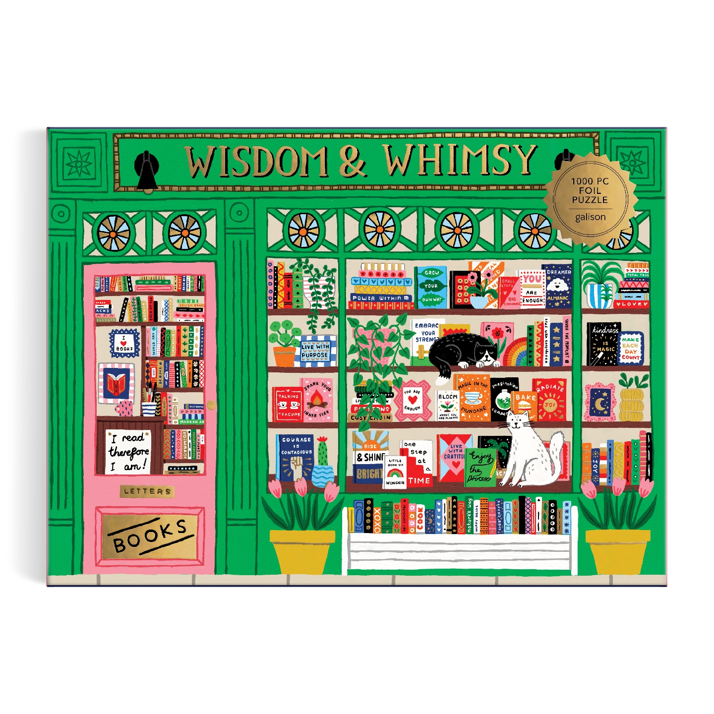 Wisdom & Whimsy Bookshop 1000 Piece Foil Puzzle
