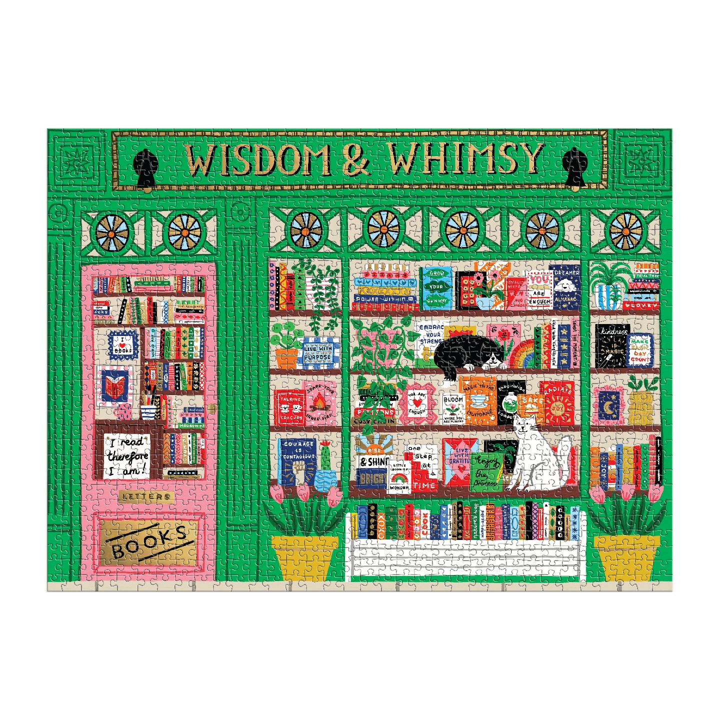 Wisdom & Whimsy Bookshop 1000 Piece Foil Puzzle