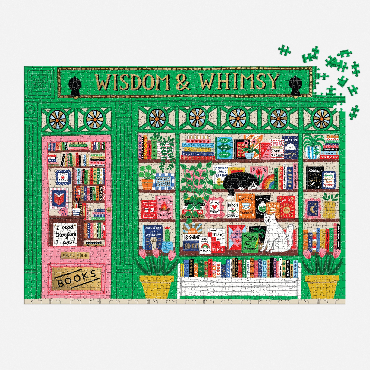 Wisdom & Whimsy Bookshop 1000 Piece Foil Puzzle