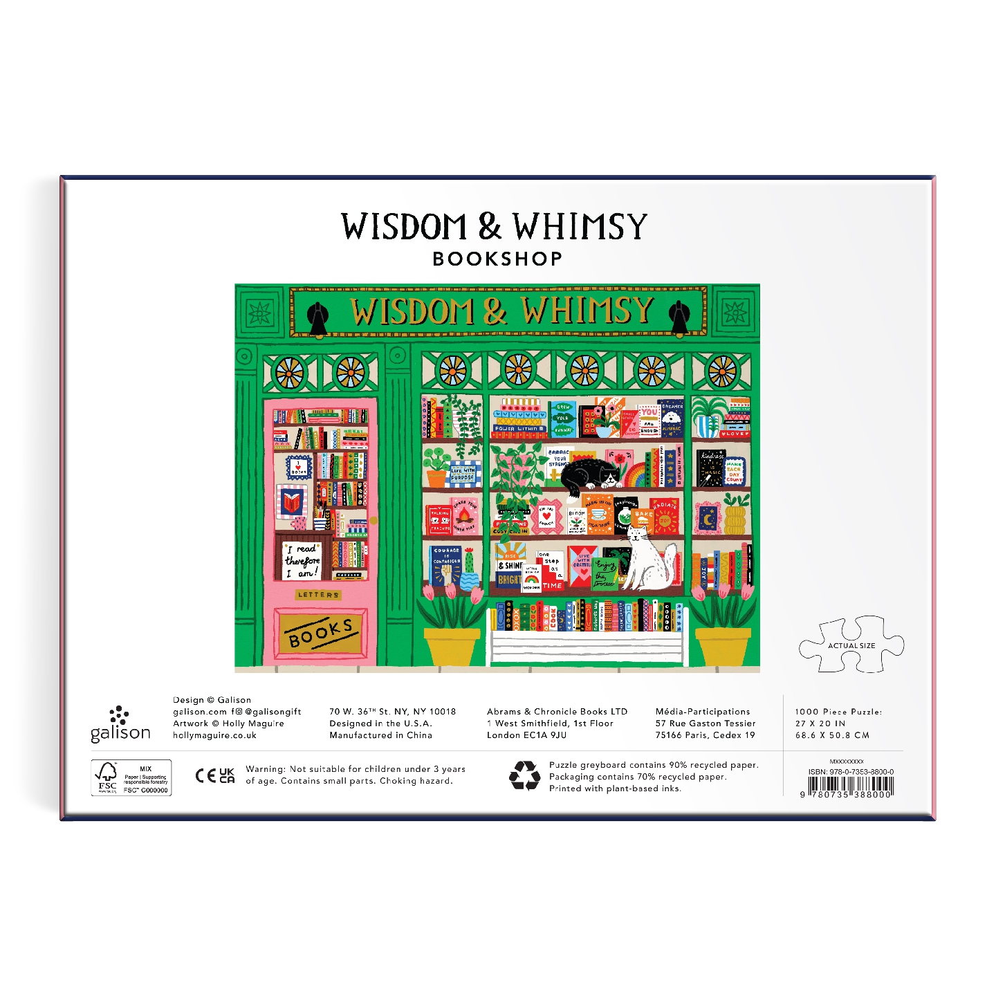 Wisdom & Whimsy Bookshop 1000 Piece Foil Puzzle
