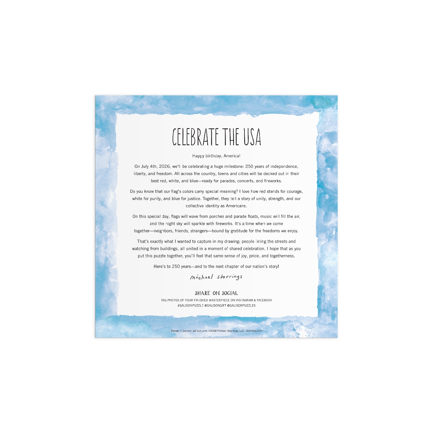 Michael Storrings Celebrate The USA 500 Piece Foil Puzzle