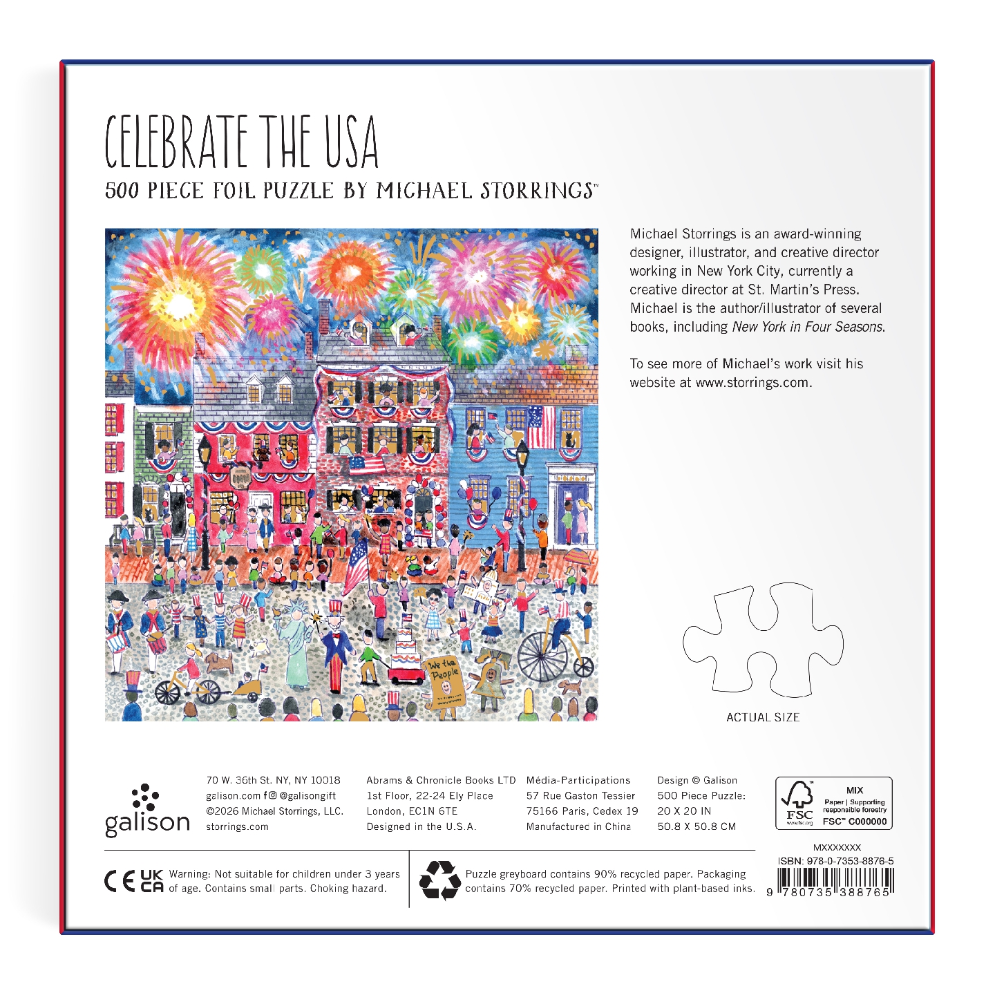Michael Storrings Celebrate The USA 500 Piece Foil Puzzle