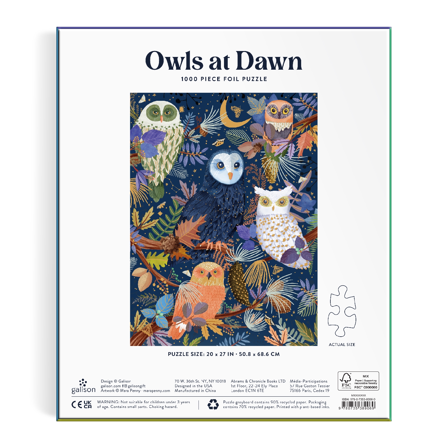 Owls At Dawn 1000 Piece Foil Puzzle