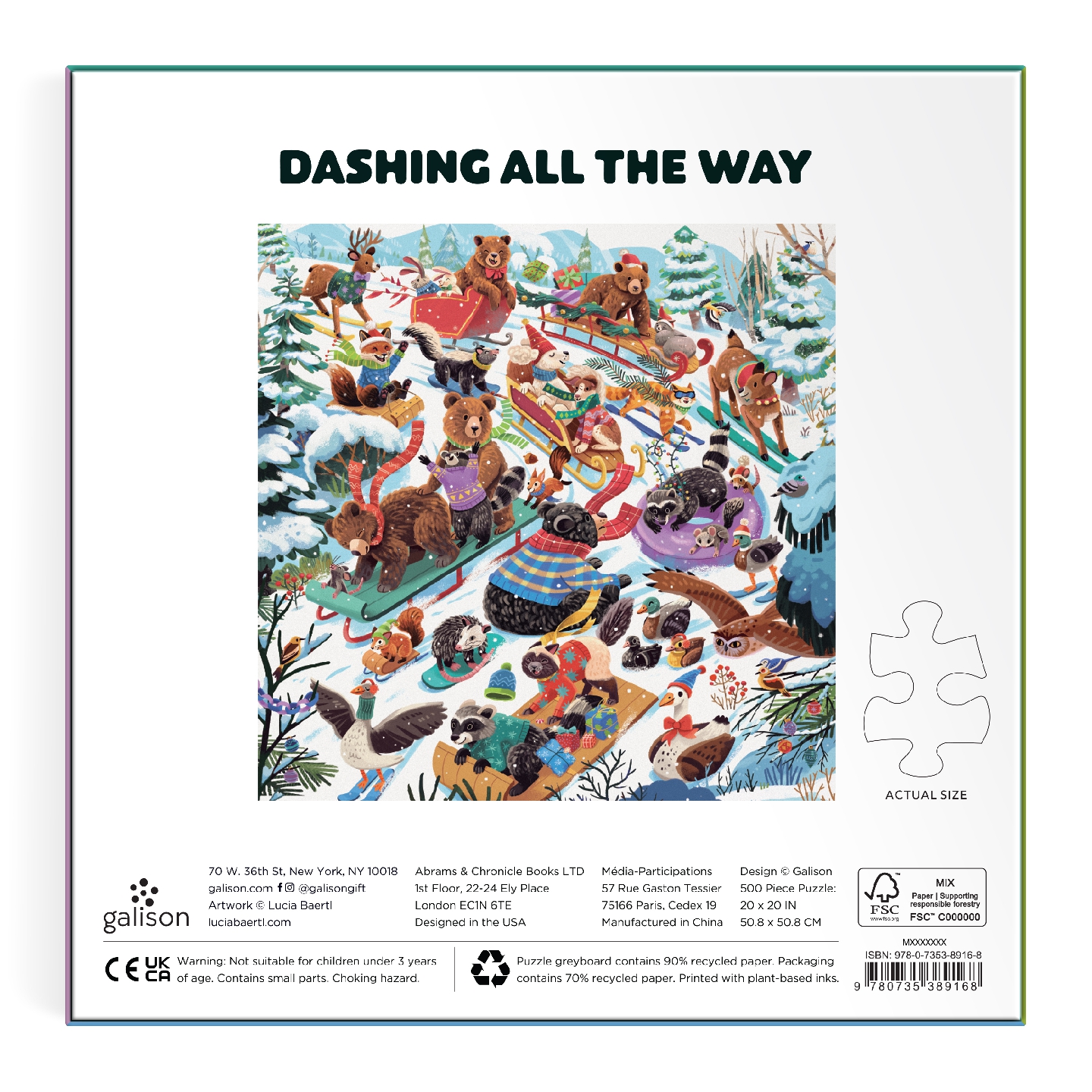 Dashing All The Way 500 Piece Puzzle