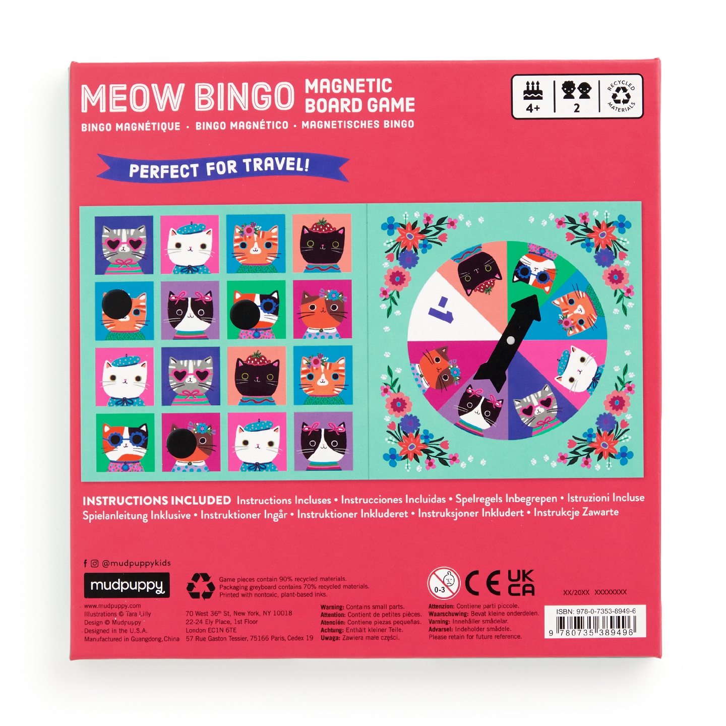 Meow Bingo! Magnetic Board Game