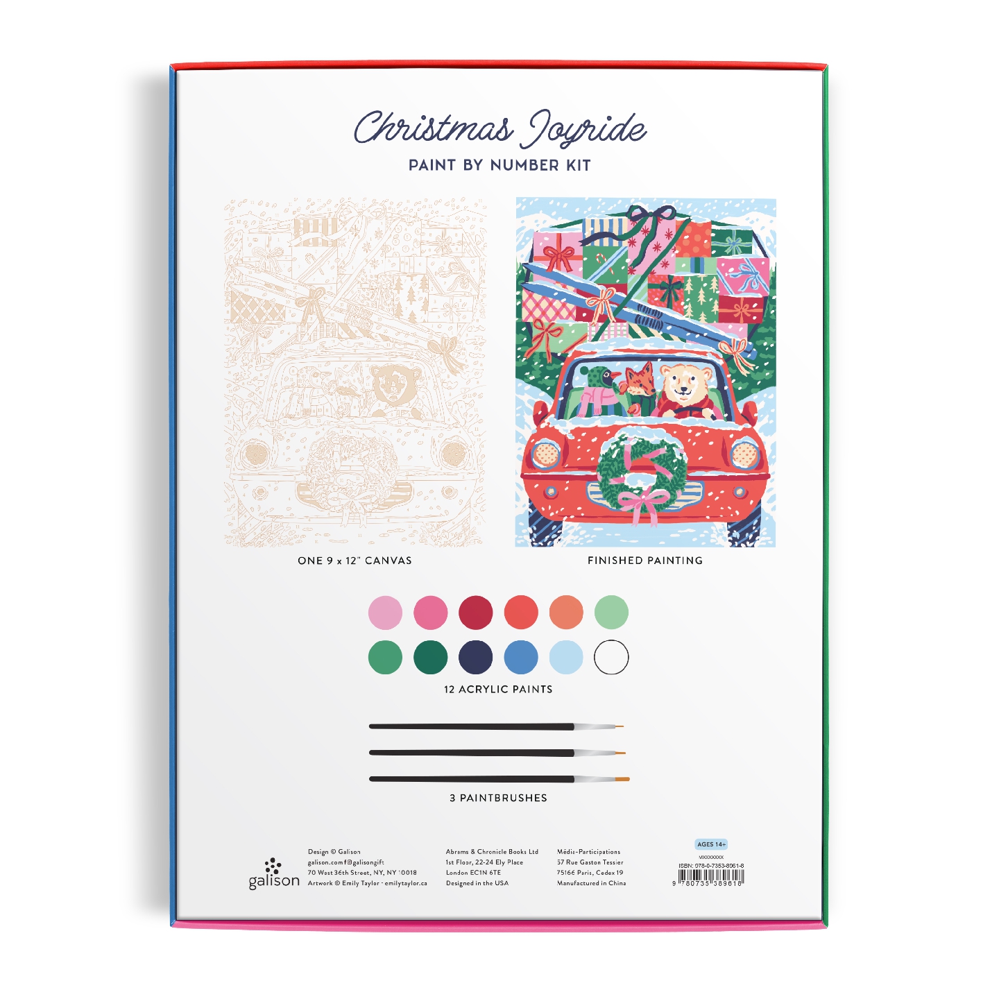 Christmas Joyride 9 x 12" Paint by Number Kit