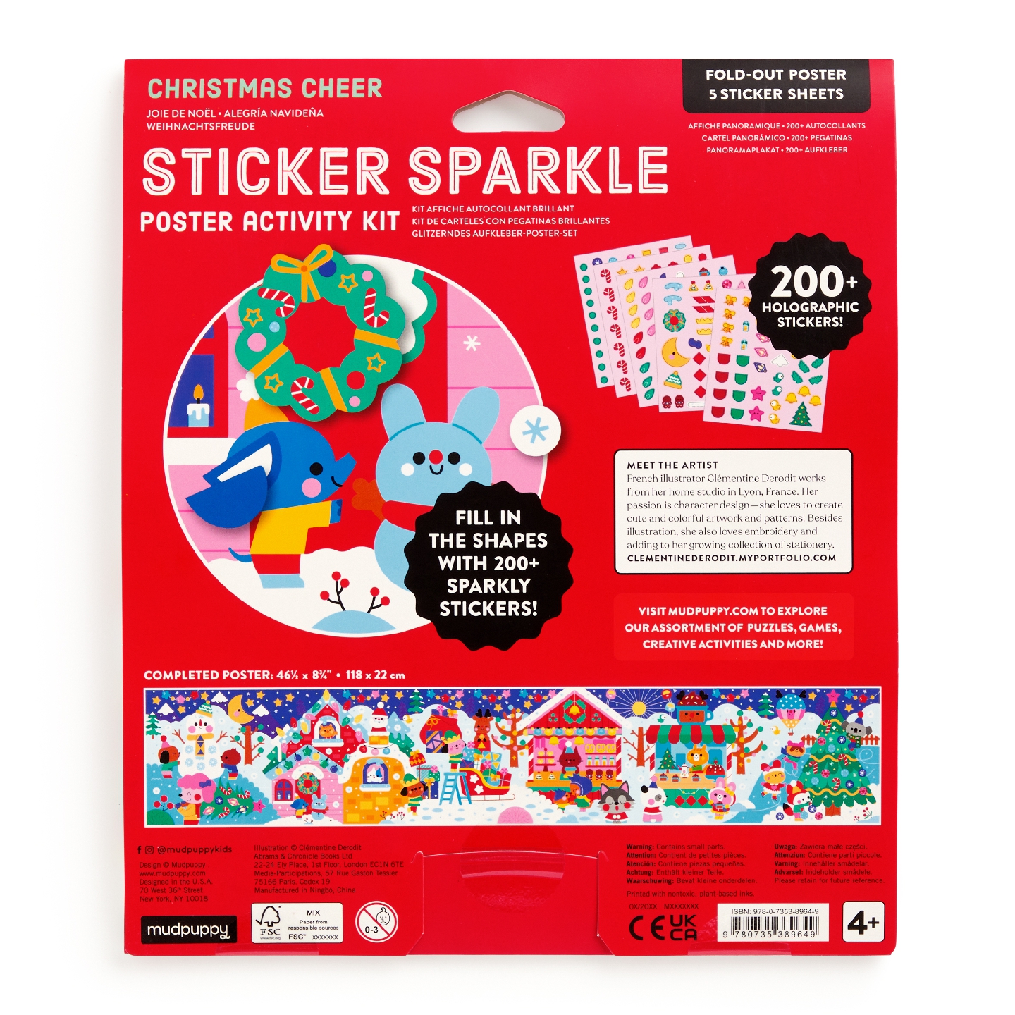 Christmas Cheer Sticker Sparkle Poster Activity Kit