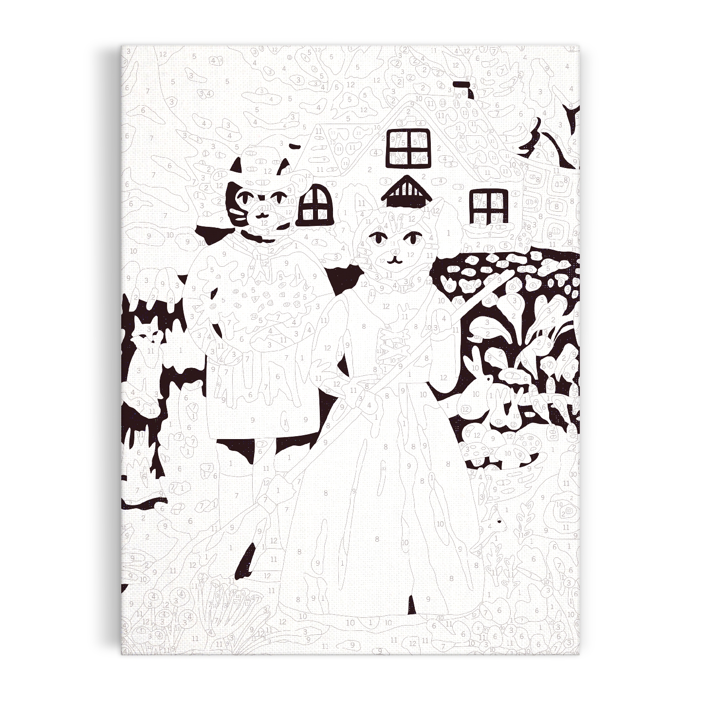 Cottage Cats 9 x 12" Paint by Number Kit