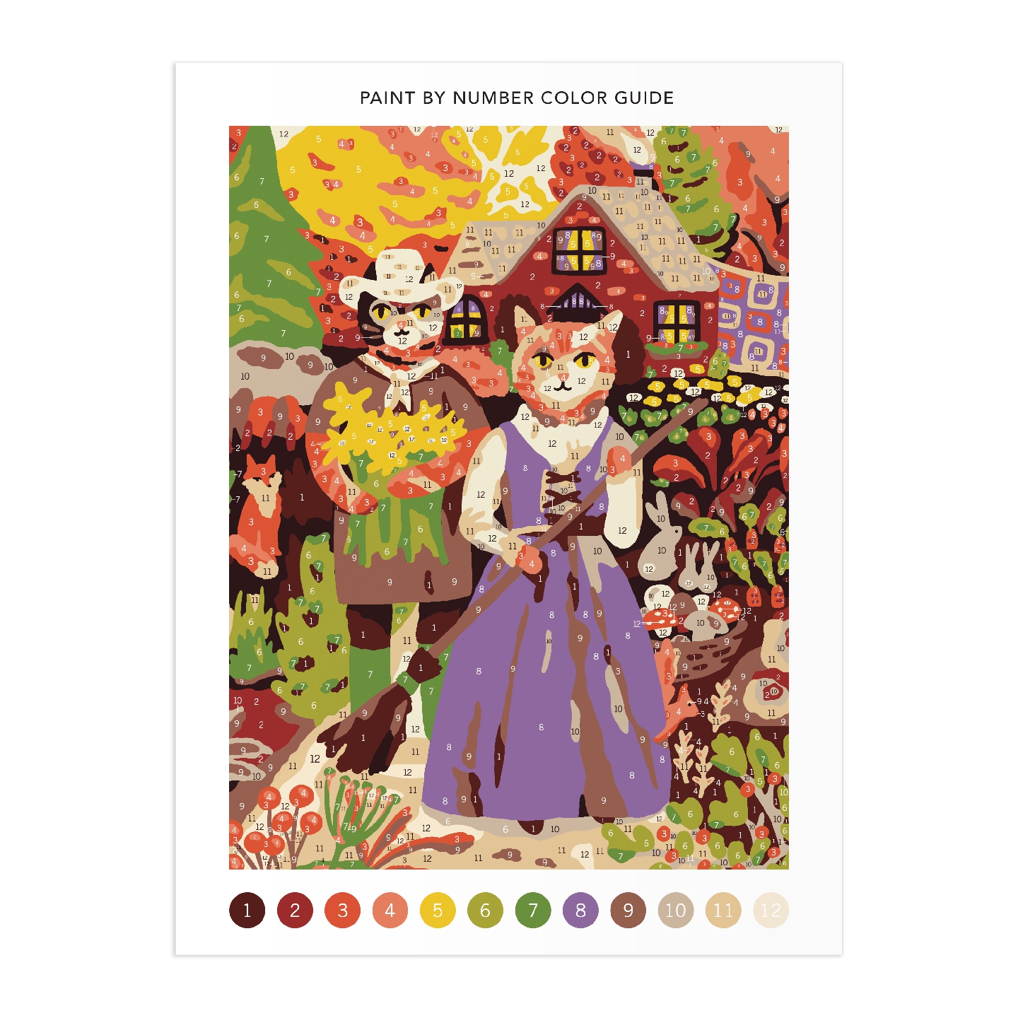 Cottage Cats 9 x 12" Paint by Number Kit