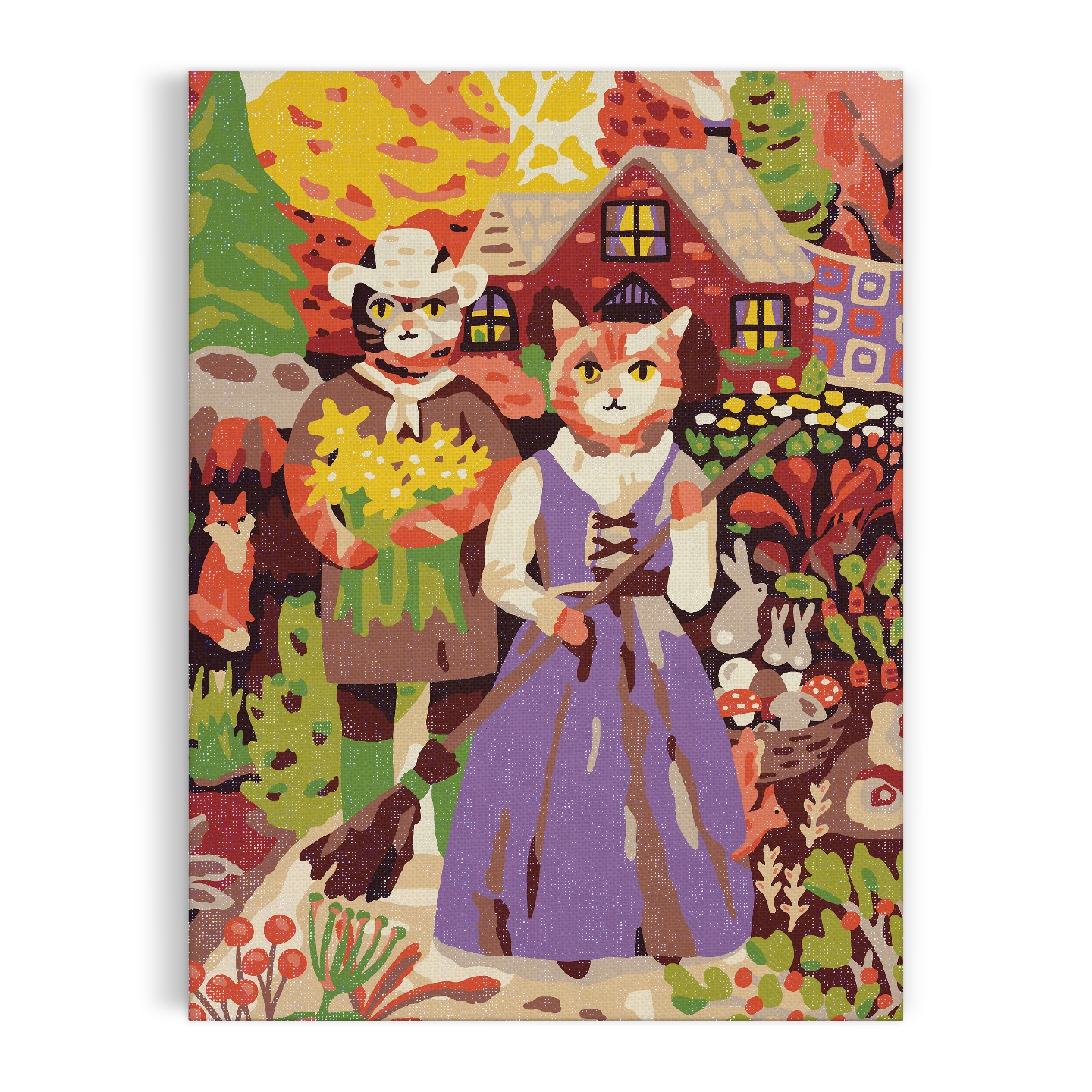 Cottage Cats 9 x 12" Paint by Number Kit