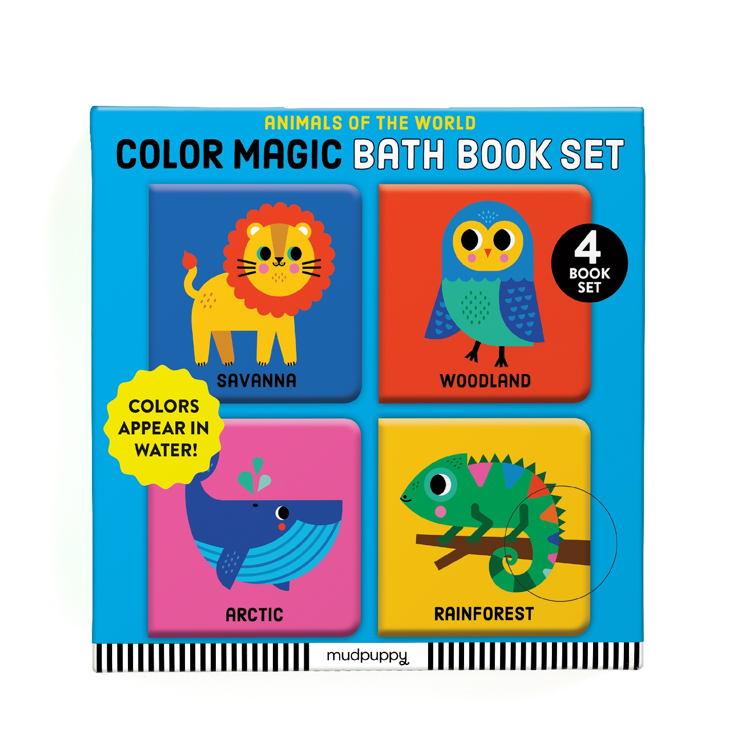 Animals Of The World Color Magic Bath Book Set