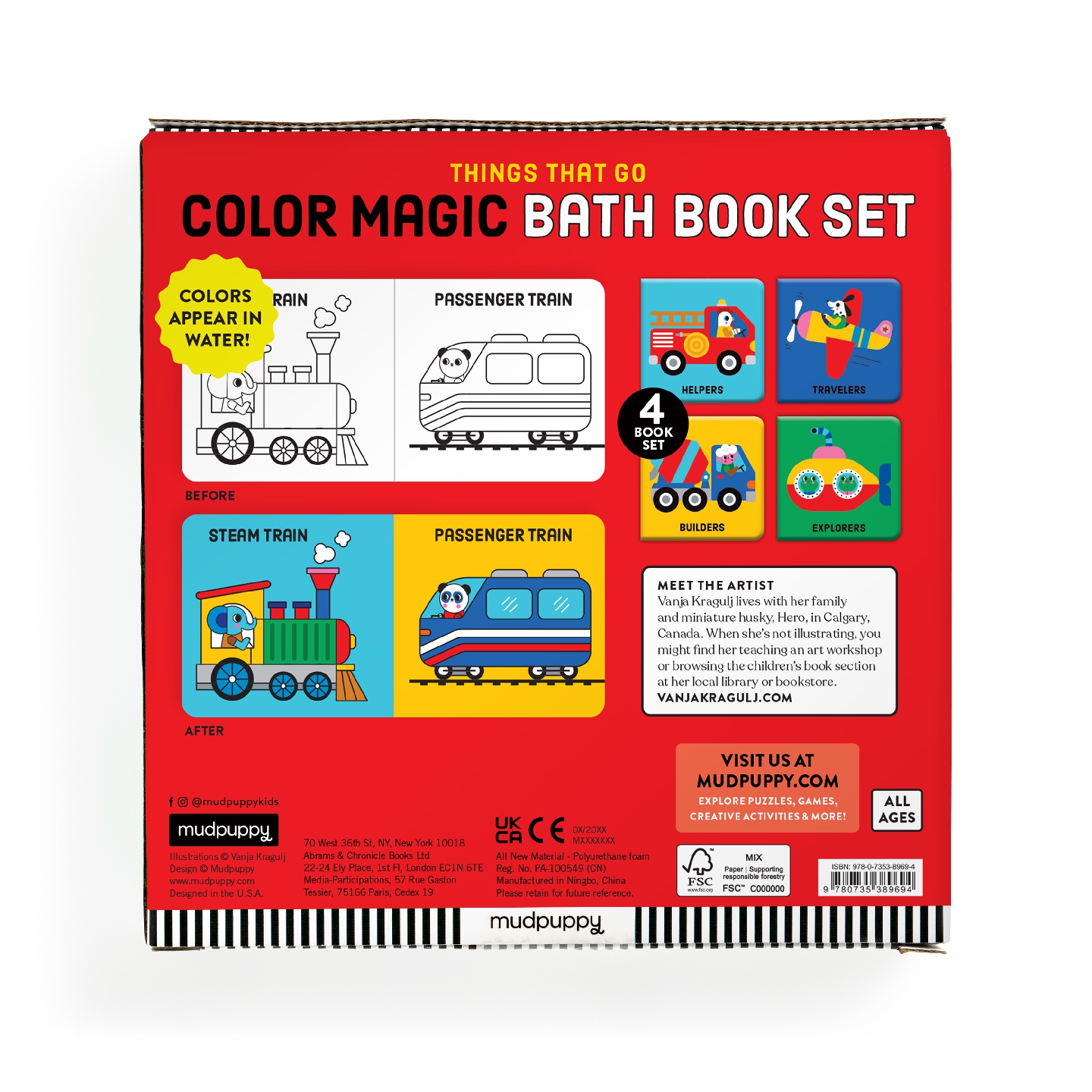 Things That Go Color Magic Bath Book Set