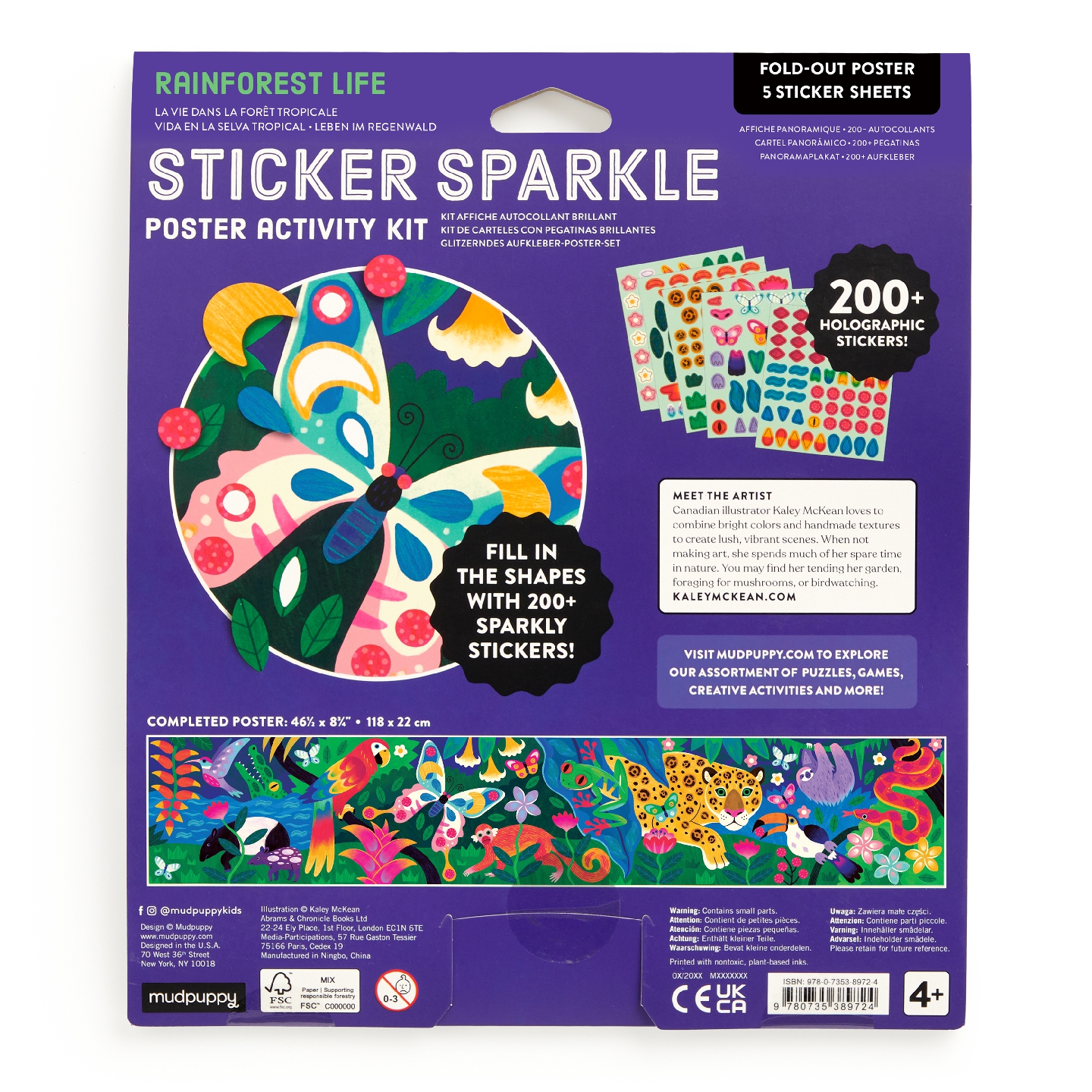 Rainforest Life Sticker Sparkle Poster Activity Kit
