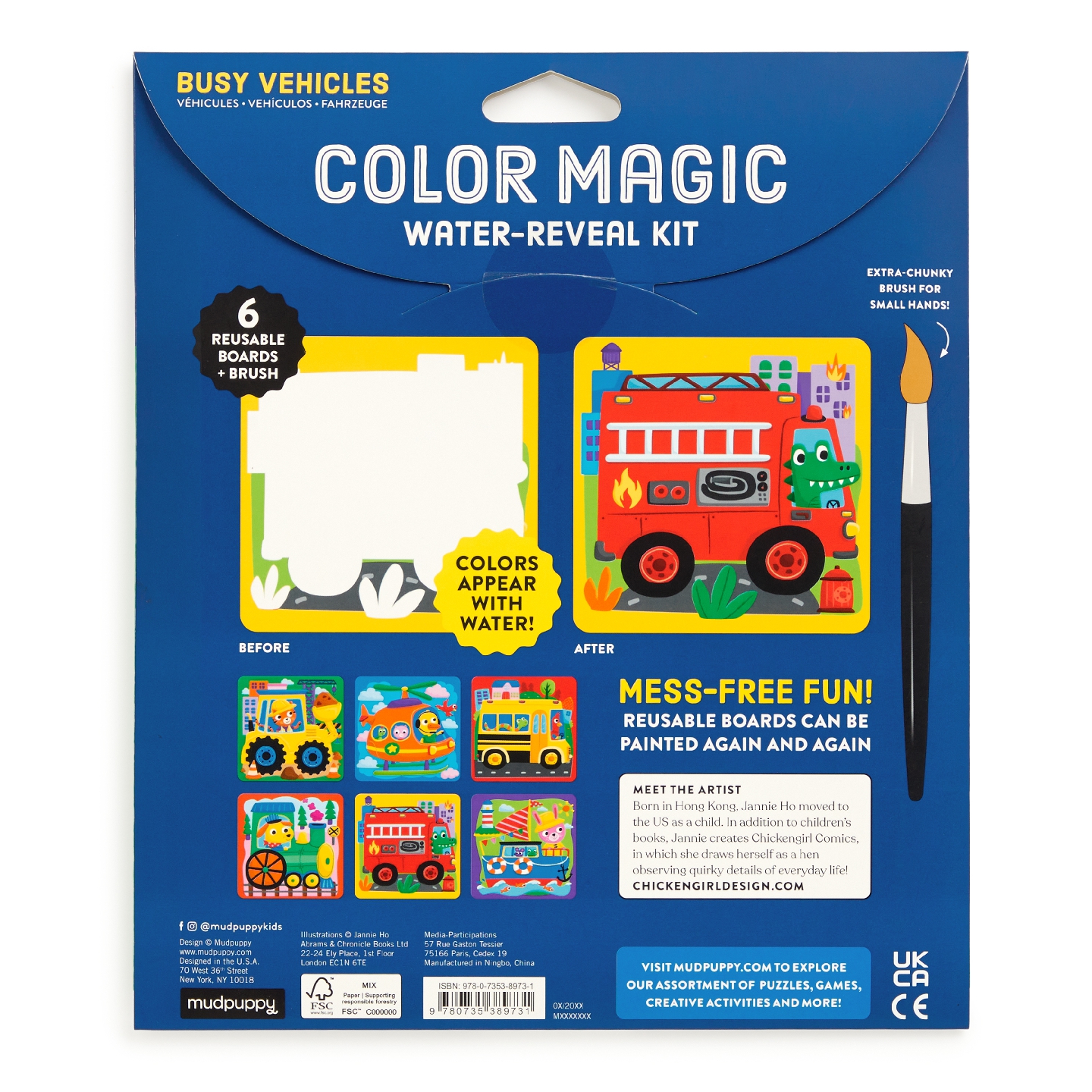 Busy Vehicles Color Magic Water-Reveal Kit