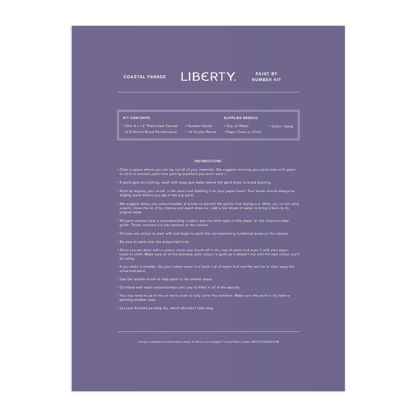Liberty Coastal Parade 9 x 12" Paint by Number Kit