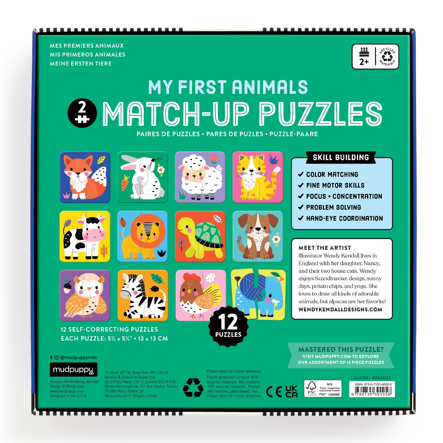 My First Animals 2 Piece Match-up Puzzles