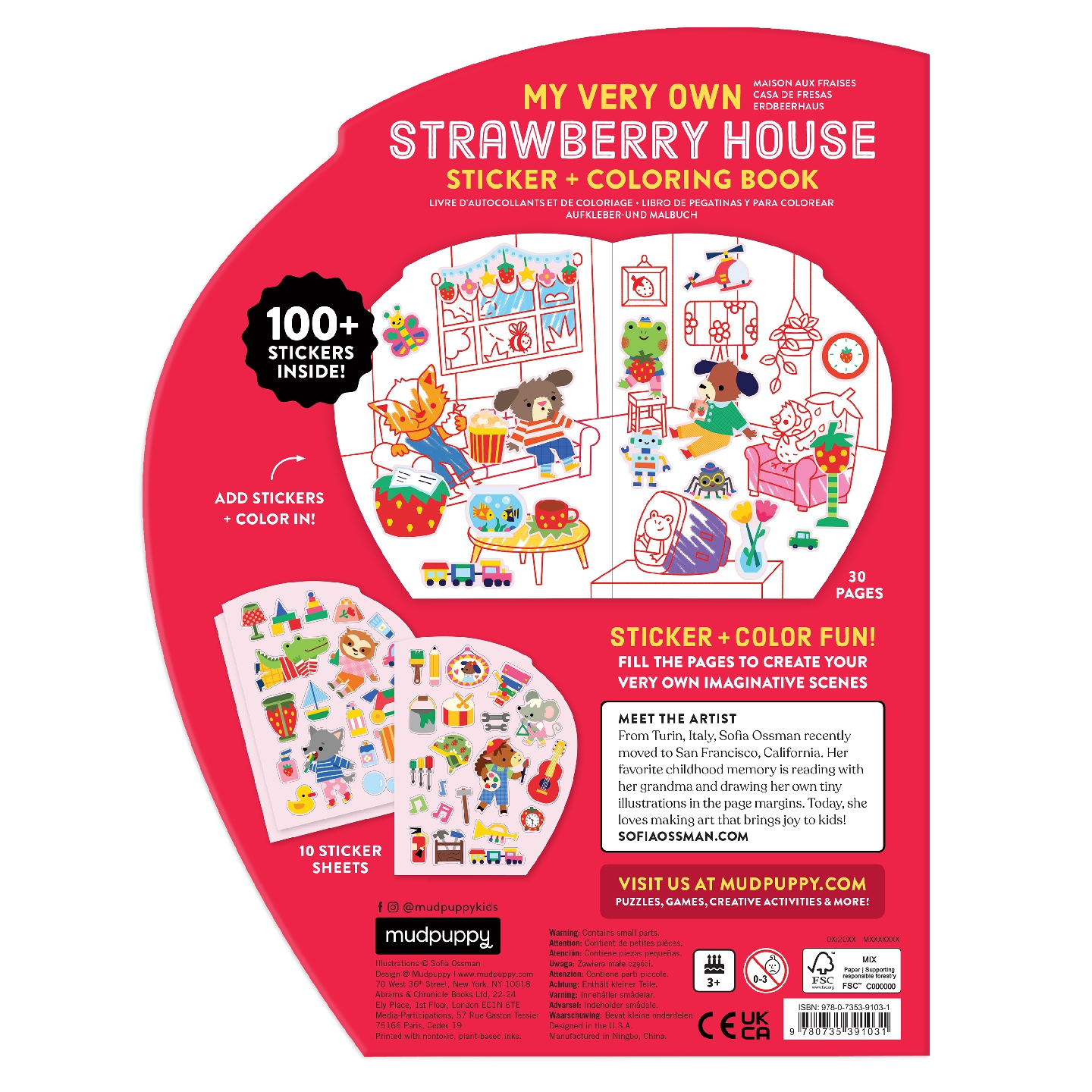 My Very Own Strawberry House Sticker + Coloring Book