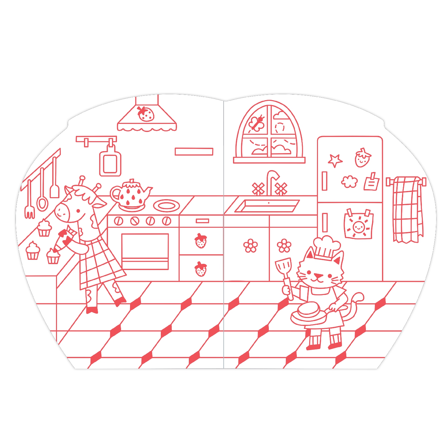 My Very Own Strawberry House Sticker + Coloring Book