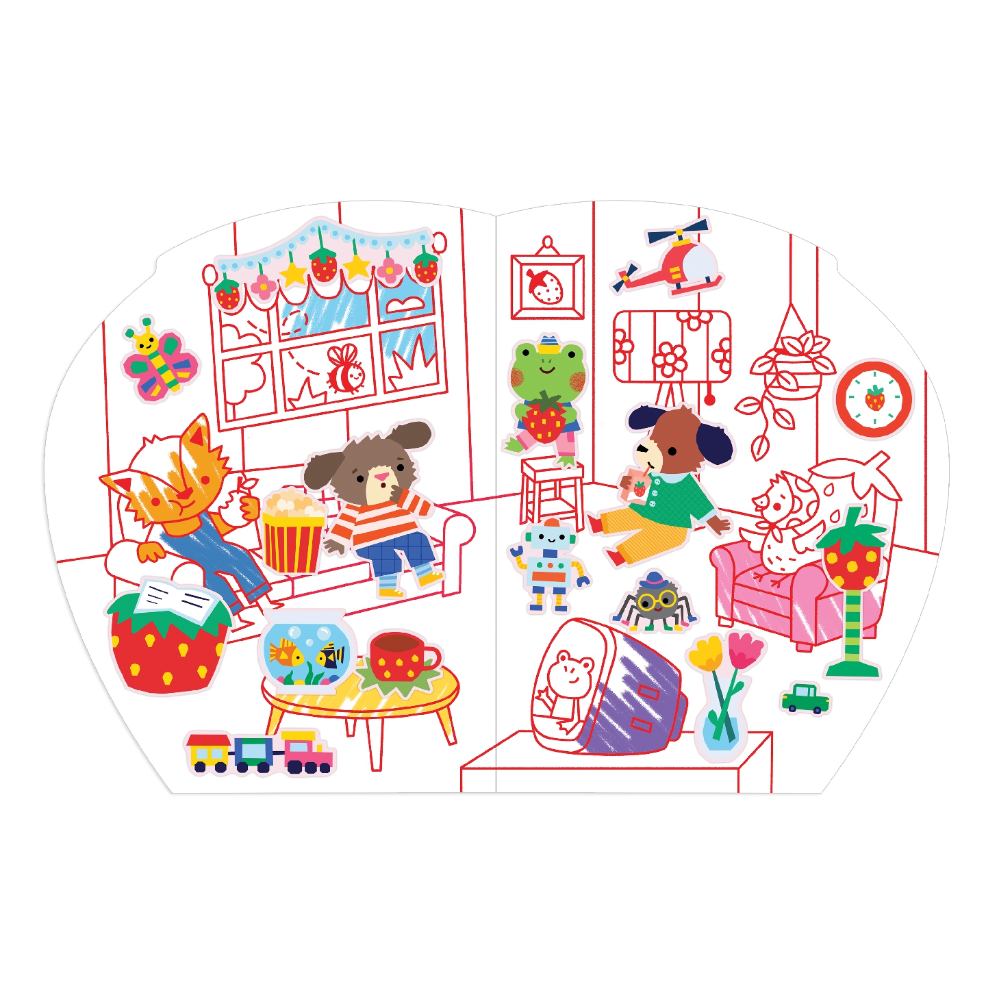 My Very Own Strawberry House Sticker + Coloring Book
