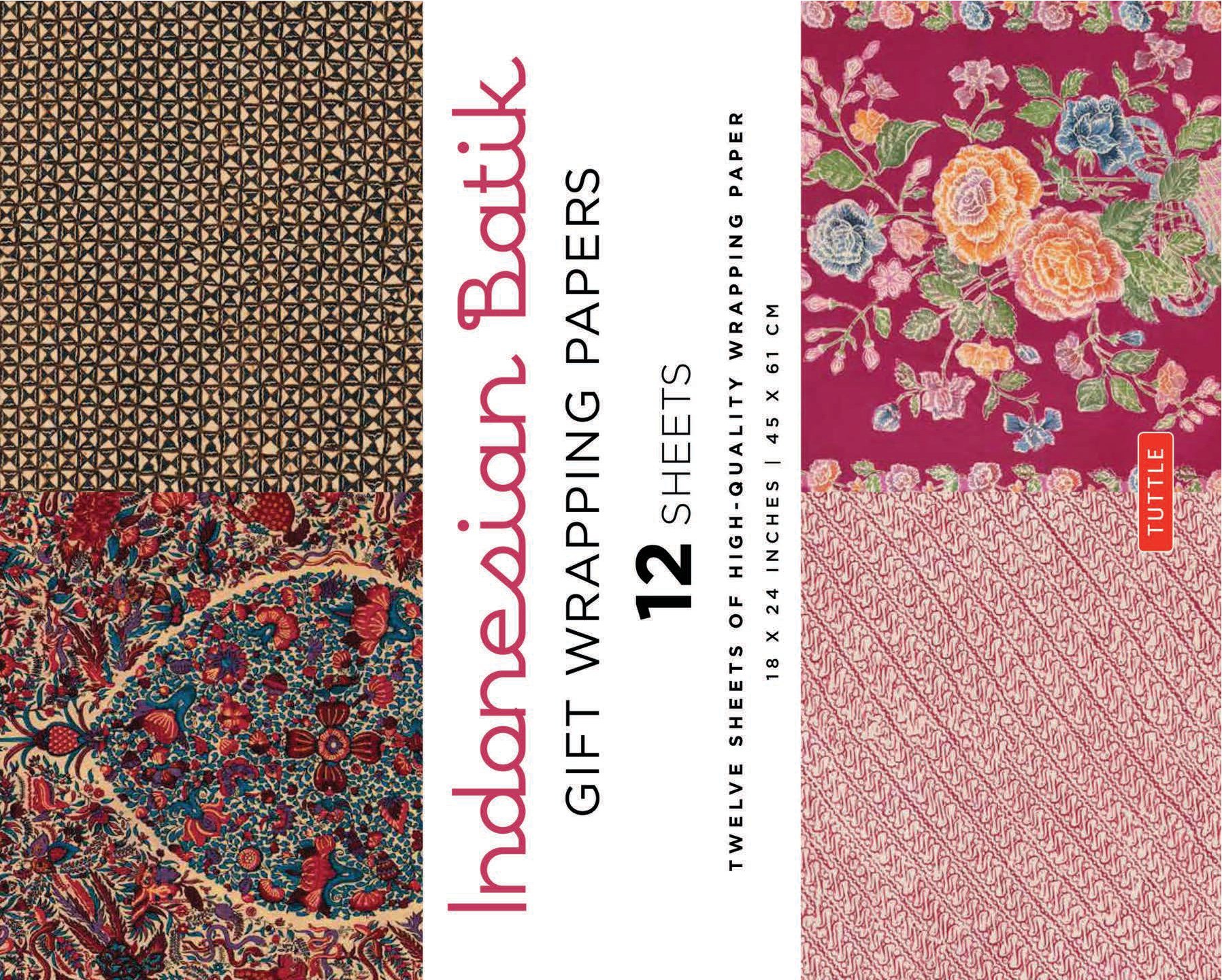 Indonesian Batik Gift Wrapping Papers - 12 Sheets
