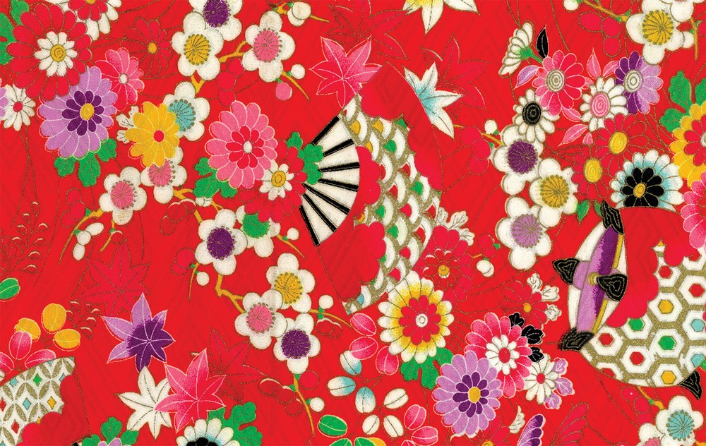 Kimono Flowers Gift Wrapping Papers - 12 sheets