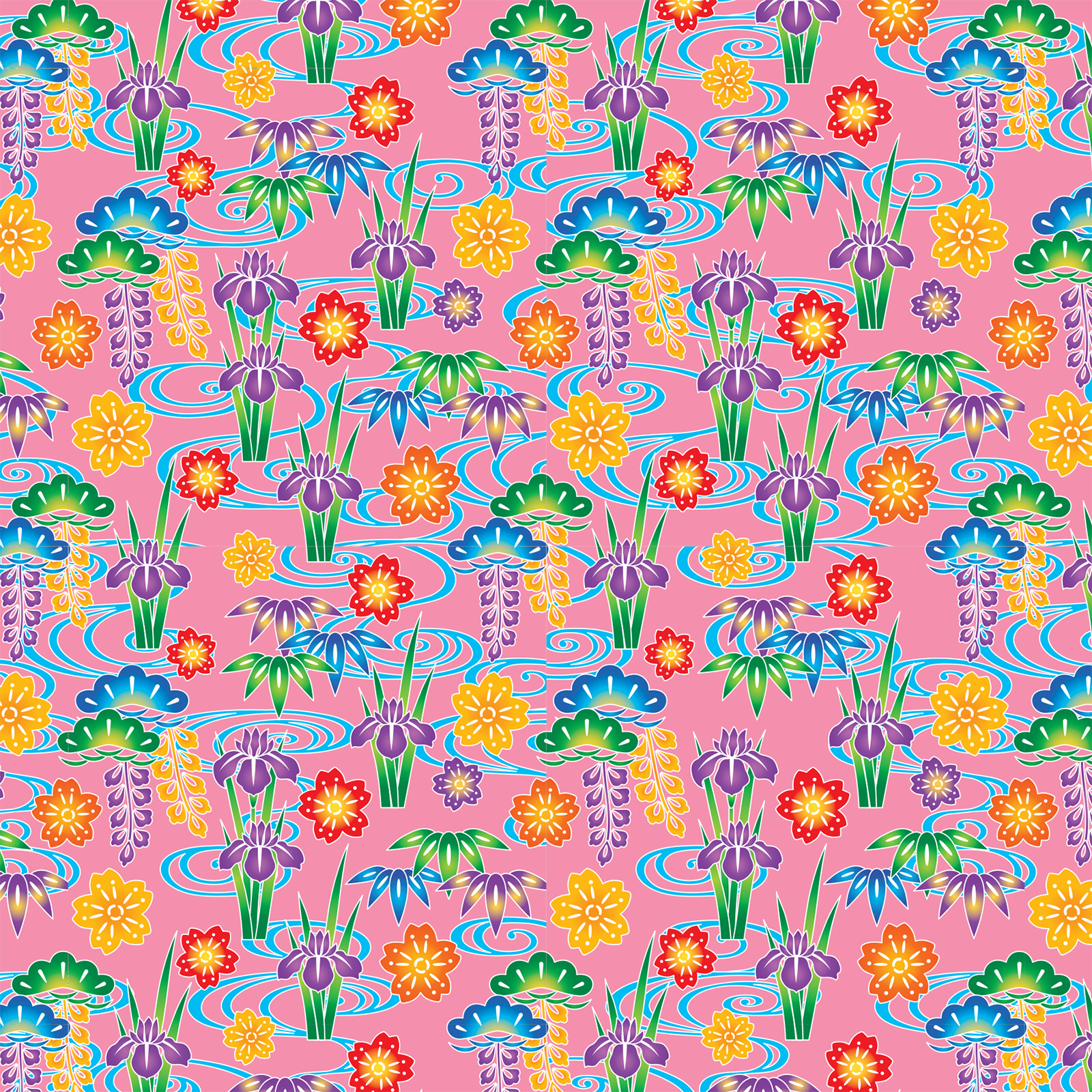 Origami Paper 200 sheets Chiyogami Flowers 6 (15 cm)