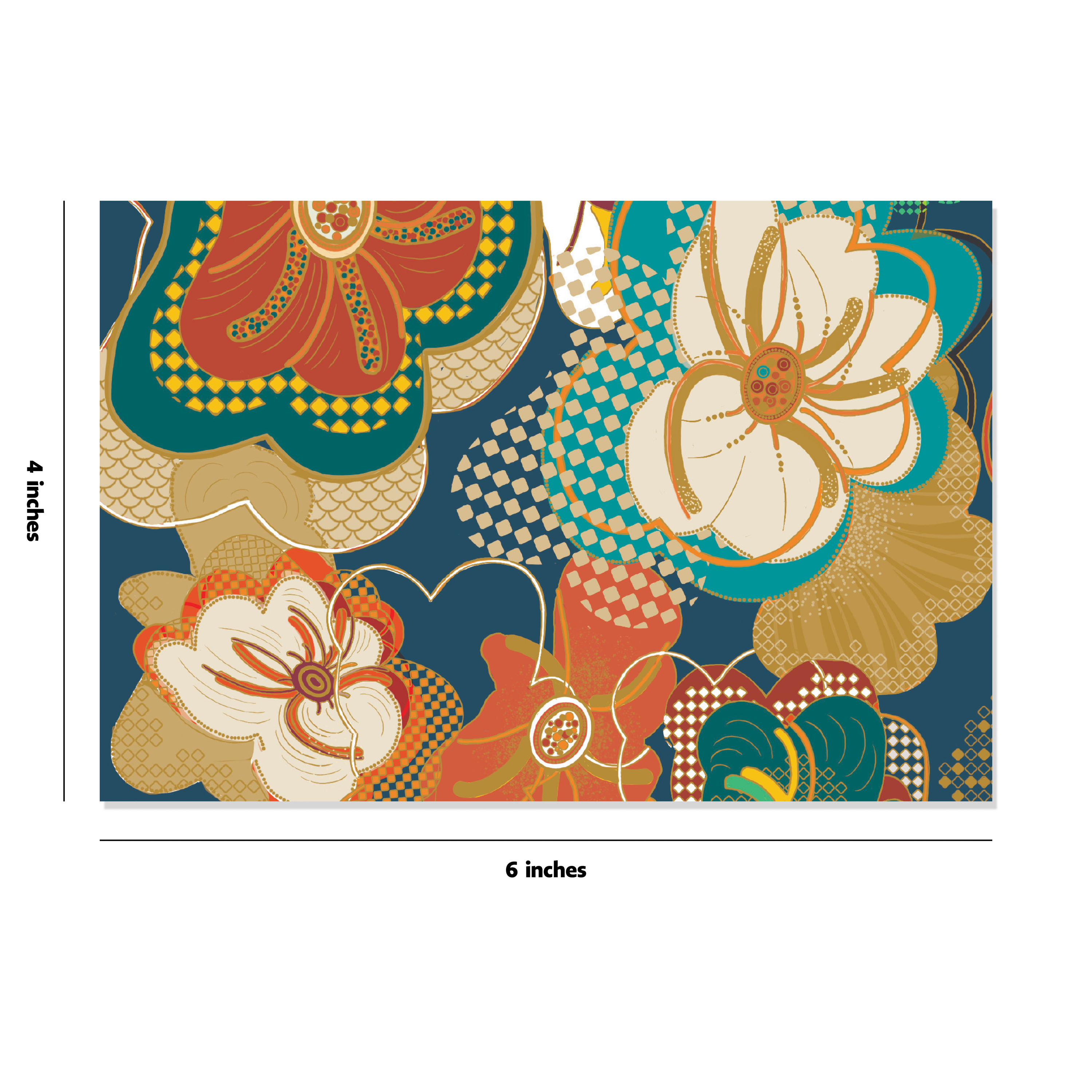 Beautiful Flowers, 12 Embossed Note Cards
