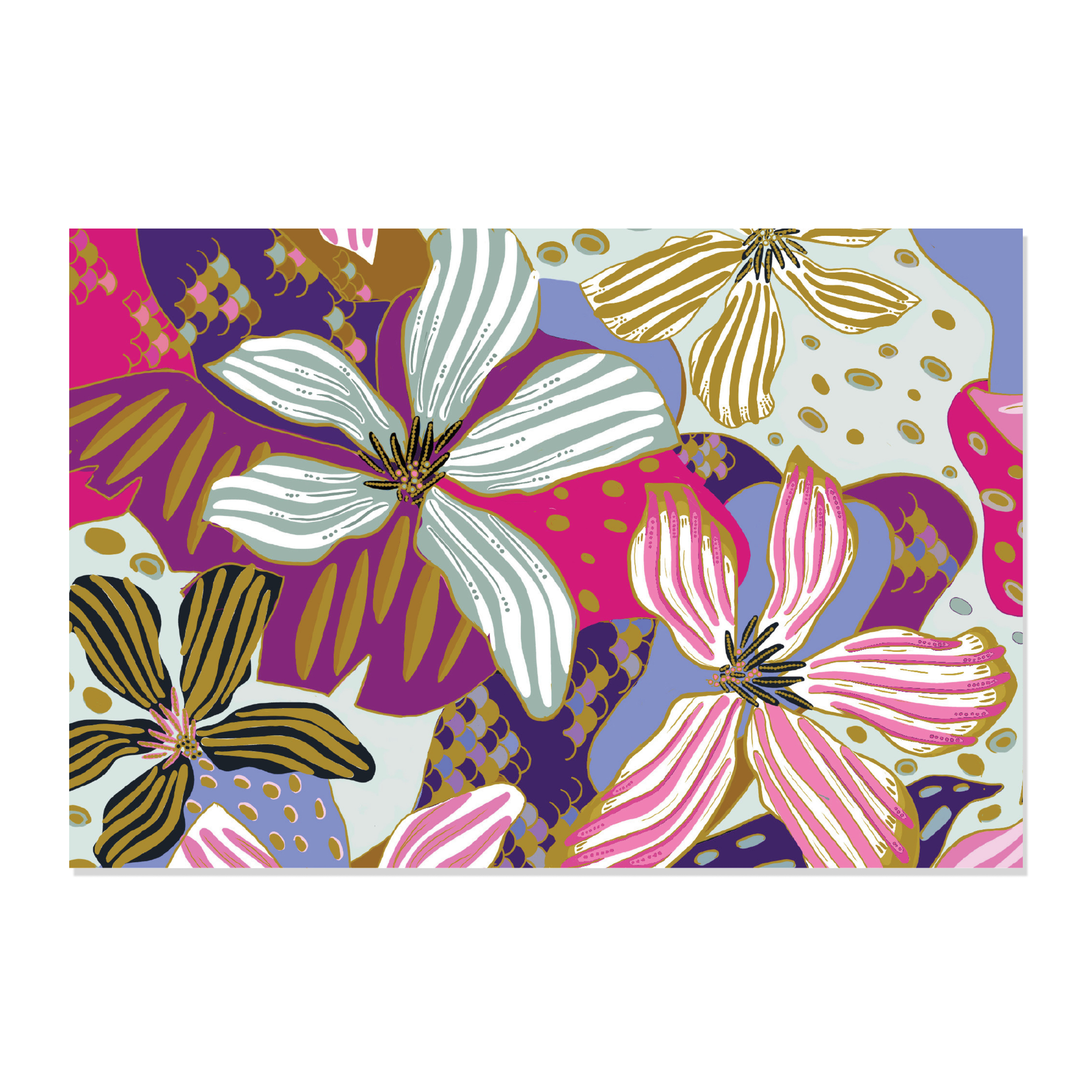 Beautiful Flowers, 12 Embossed Note Cards