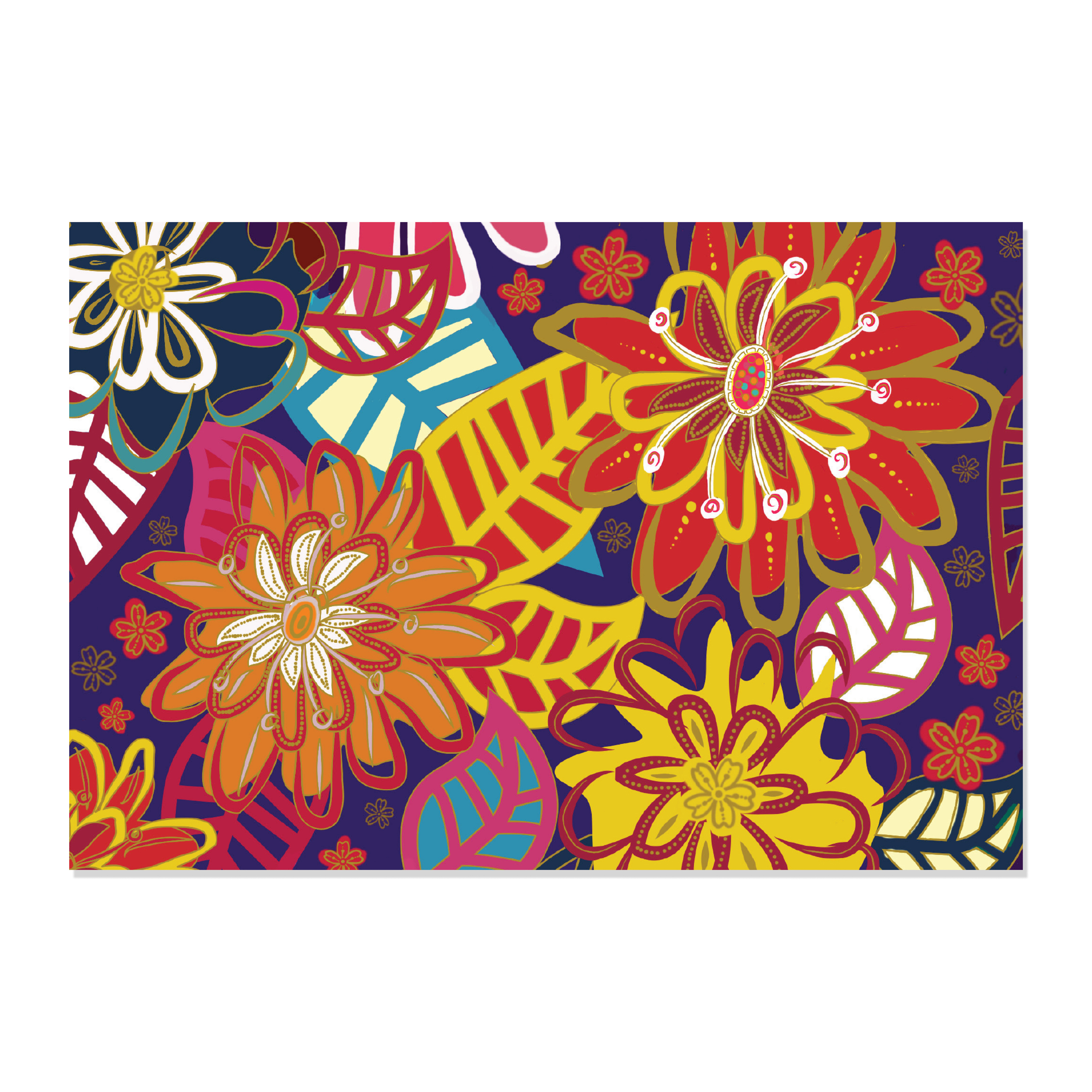 Beautiful Flowers, 12 Embossed Note Cards