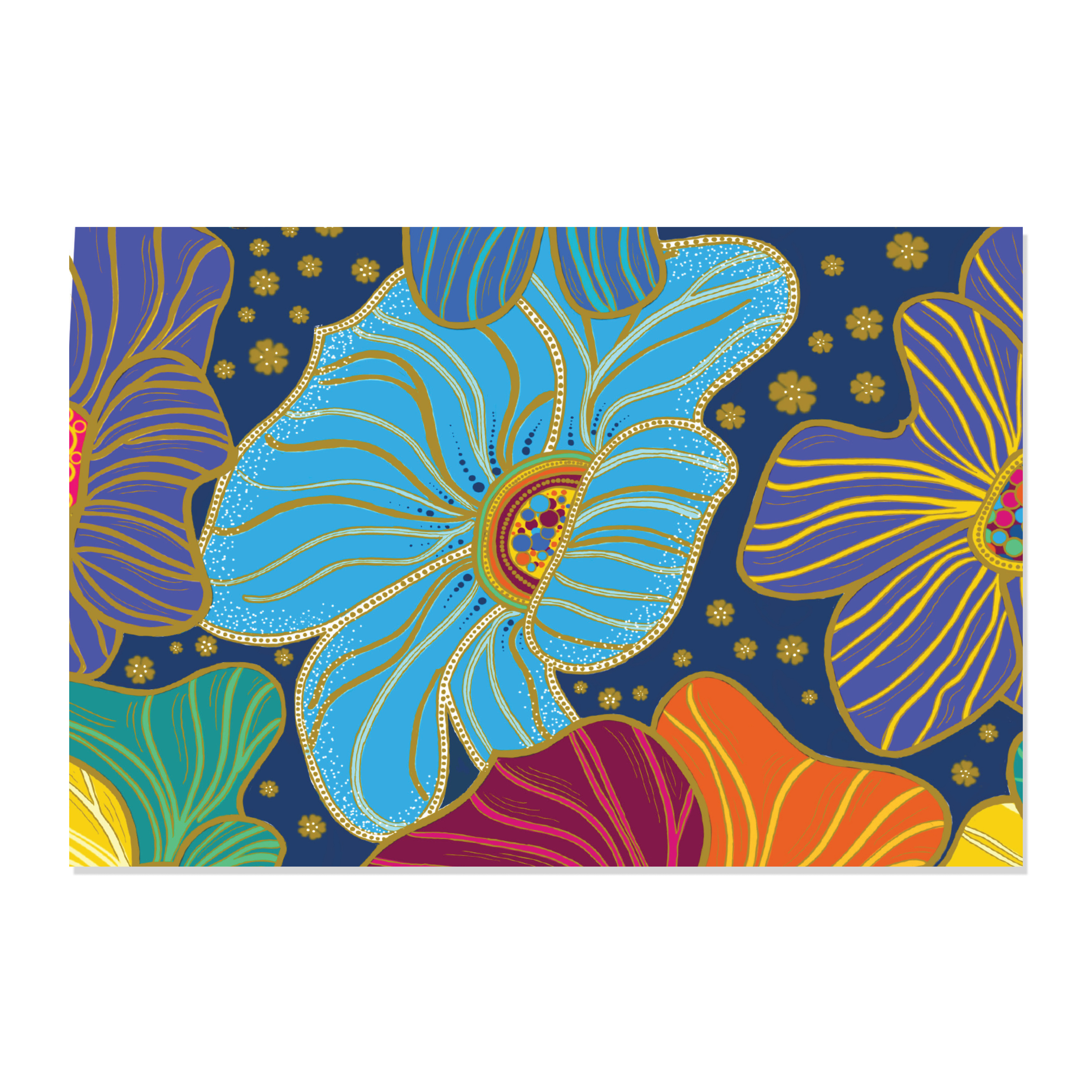 Beautiful Flowers, 12 Embossed Note Cards
