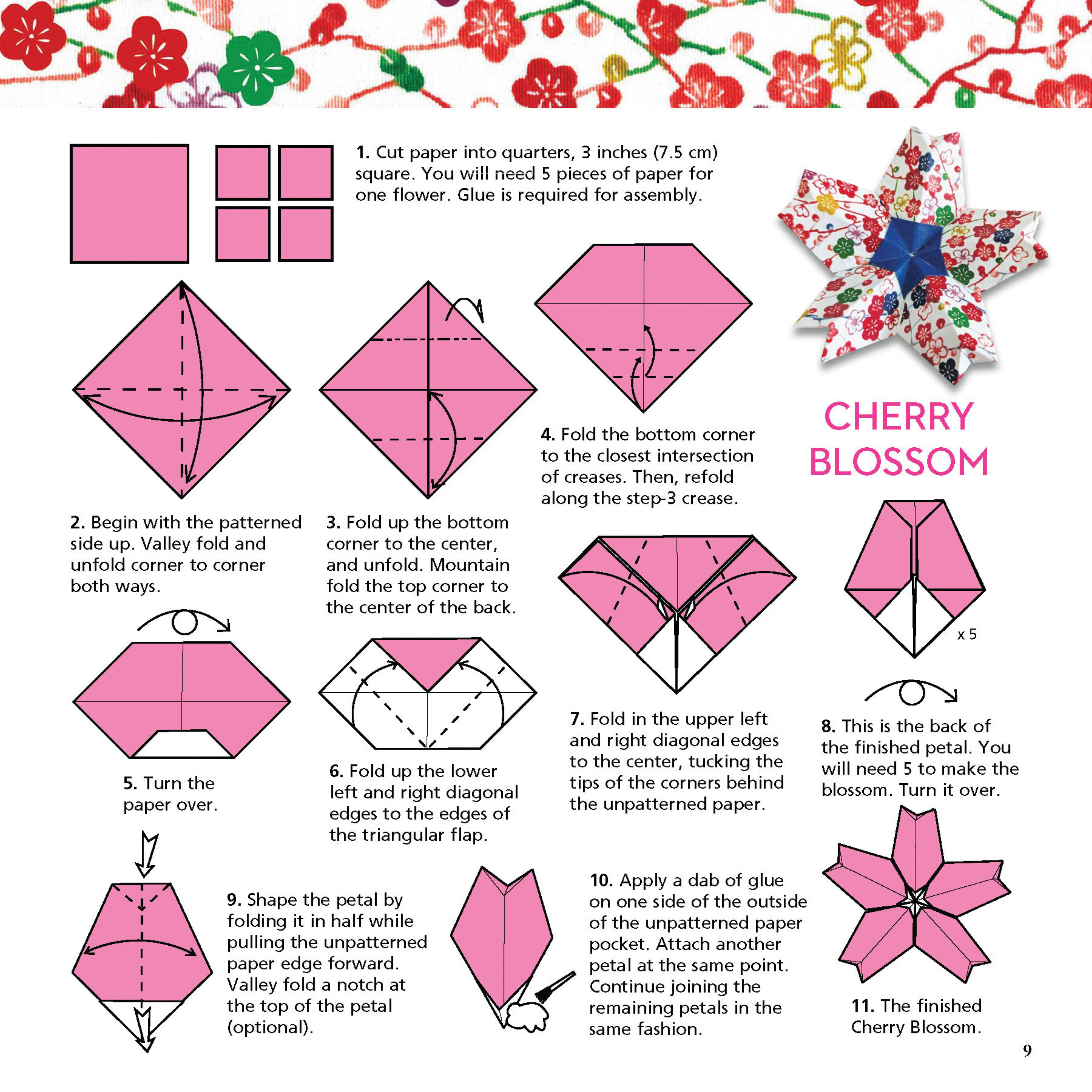 Origami Washi Flowers Paper Pack Book