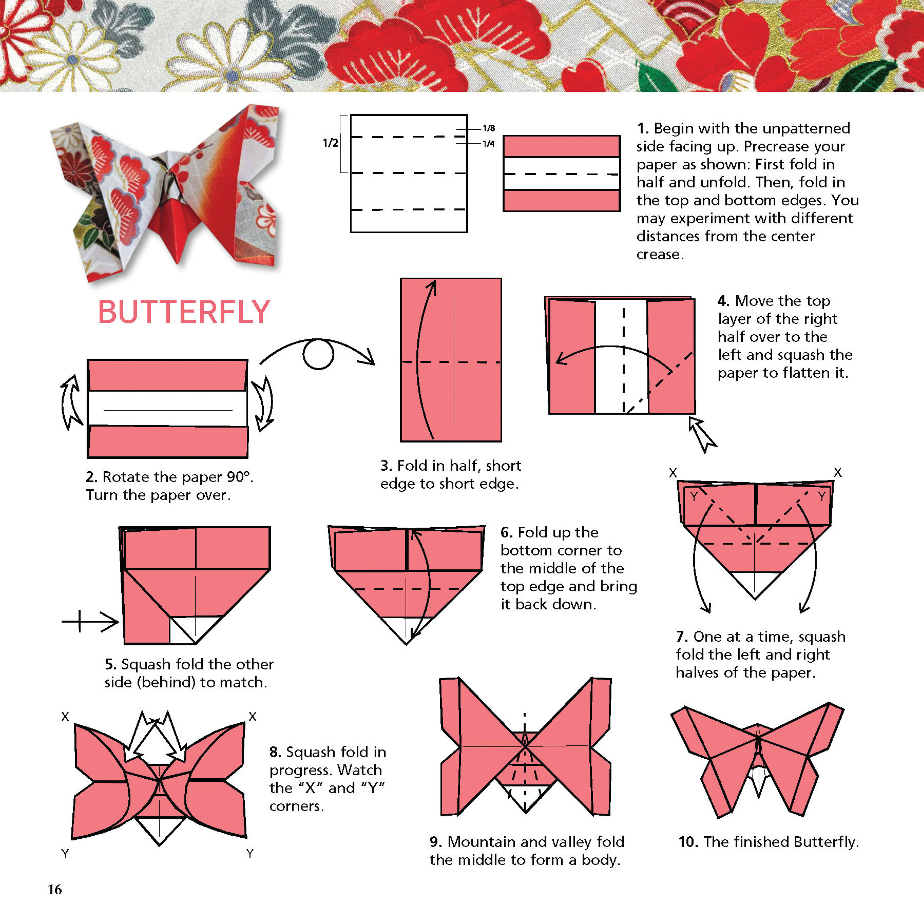 Origami Washi Flowers Paper Pack Book