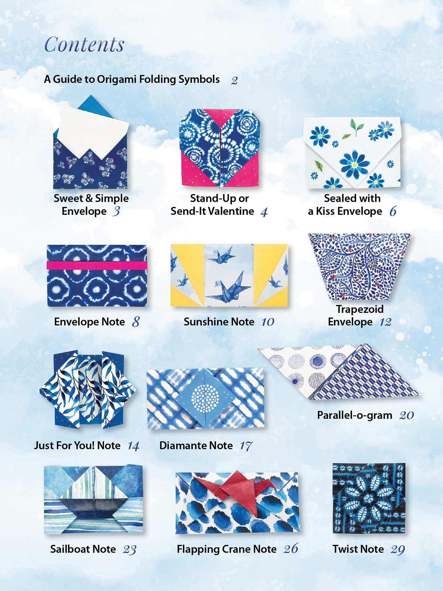 Blue & White Origami Stationery Kit
