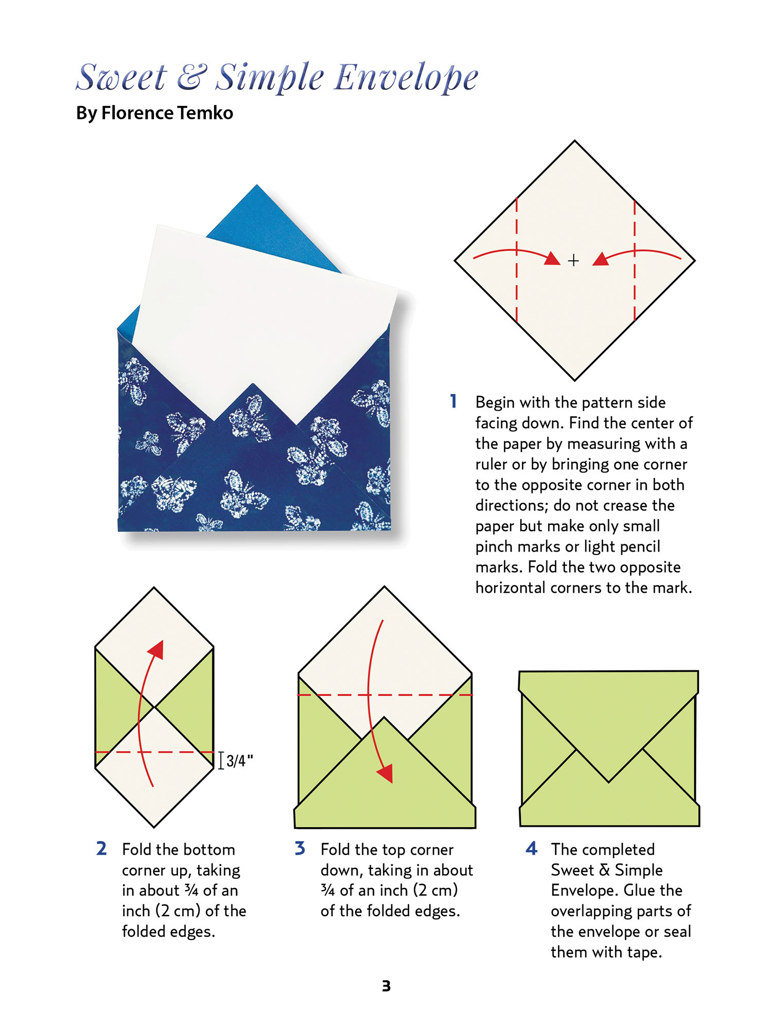 Blue & White Origami Stationery Kit