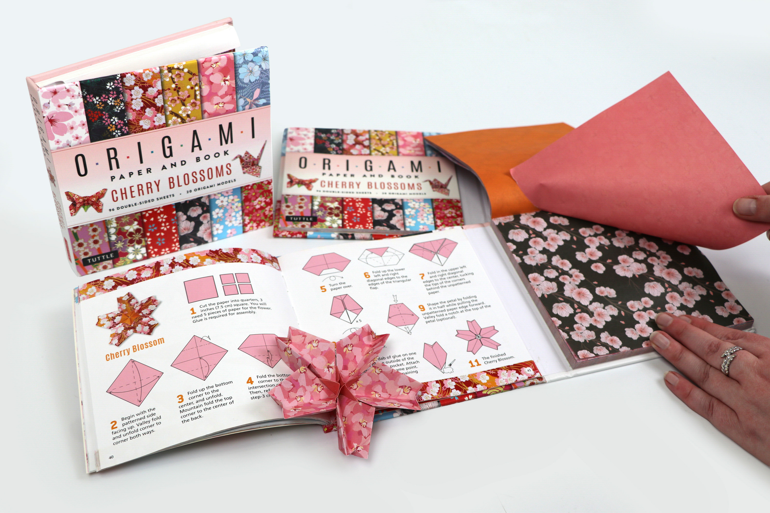 Cherry Blossoms Origami Paper and Book