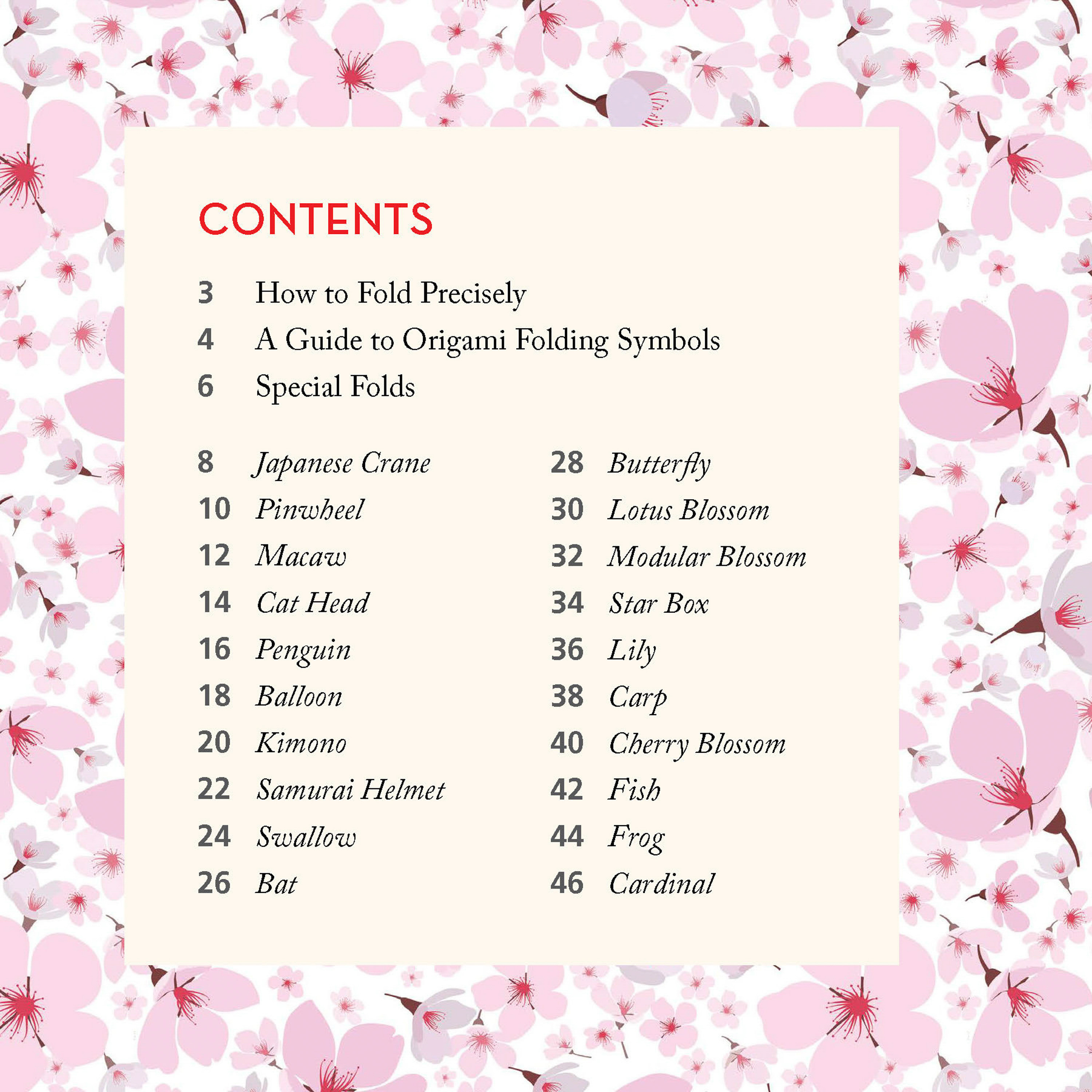 Cherry Blossoms Origami Paper and Book