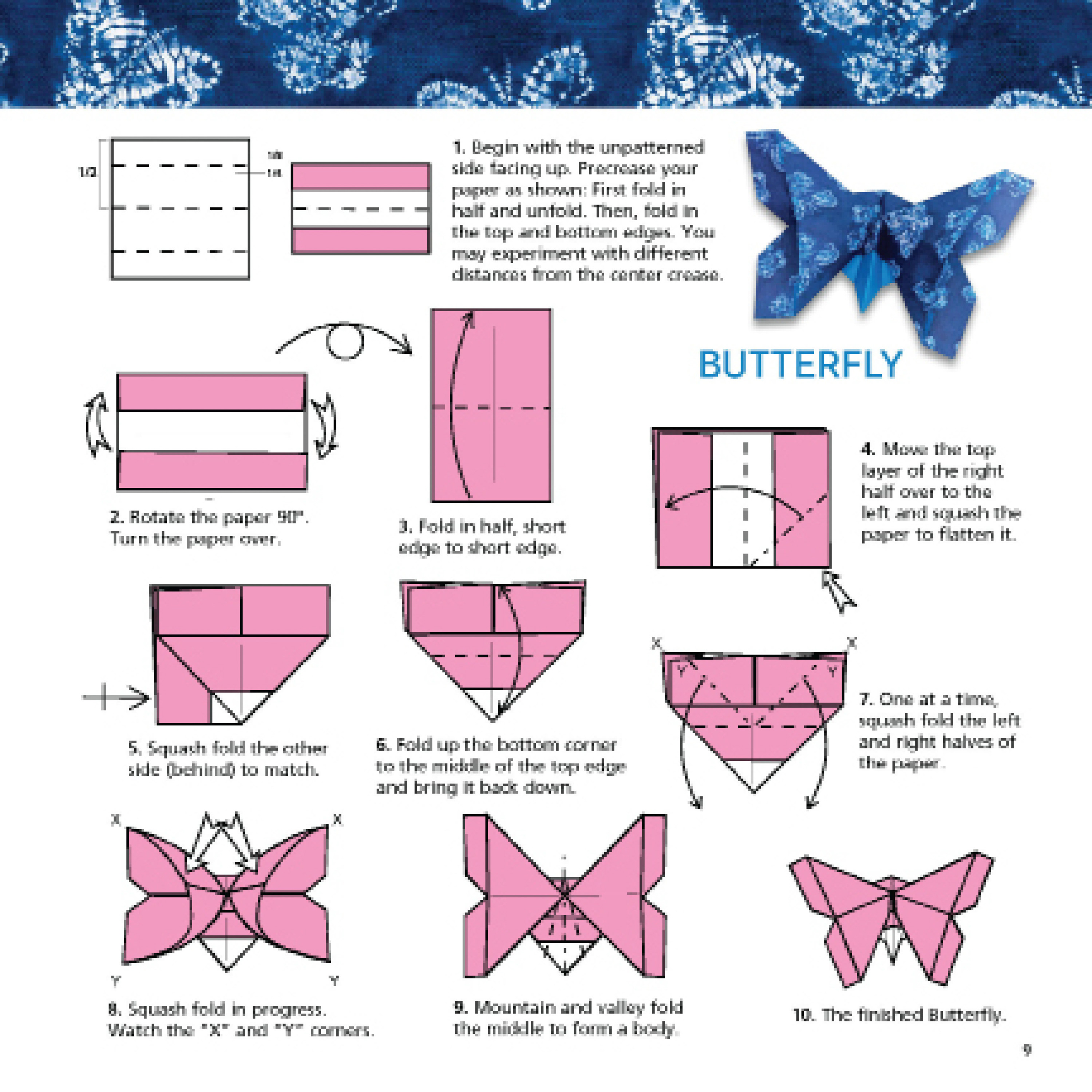 Origami Blue & White Shibori Paper Pack Book