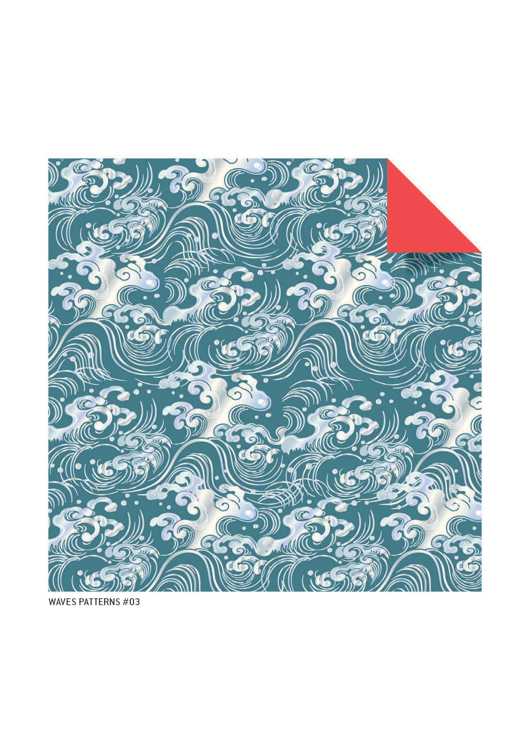 Origami Paper - Wave Patterns - 6 3/4 inch - 48 Sheets