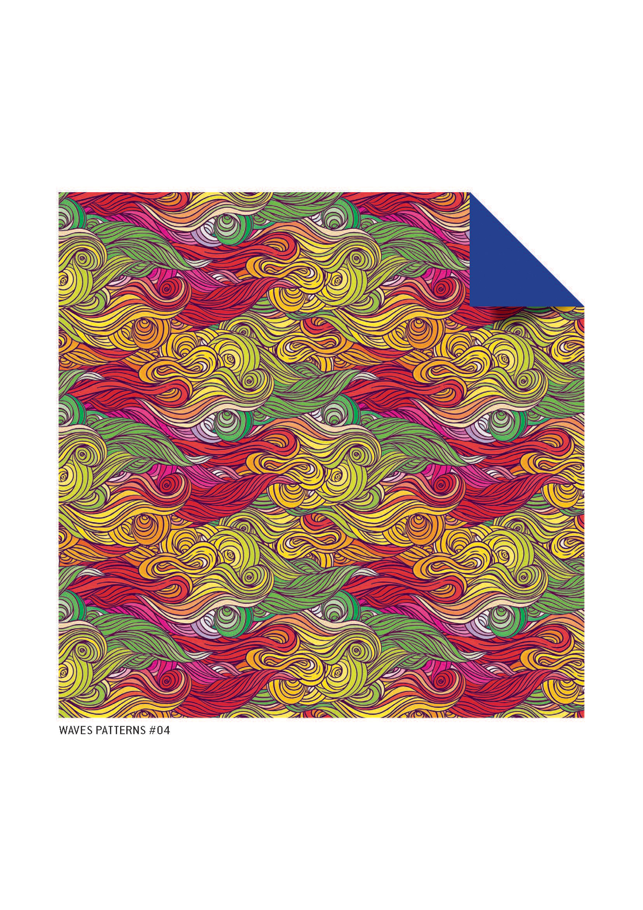 Origami Paper - Wave Patterns - 6 3/4 inch - 48 Sheets