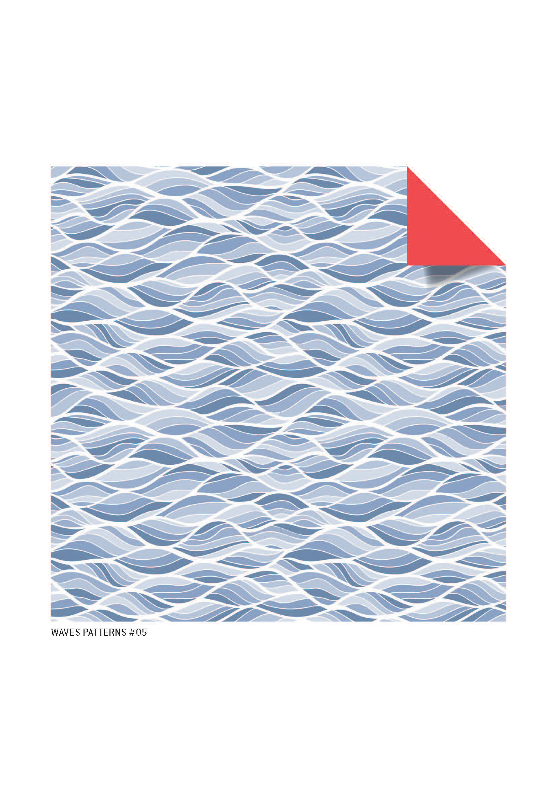 Origami Paper - Wave Patterns - 6 3/4 inch - 48 Sheets