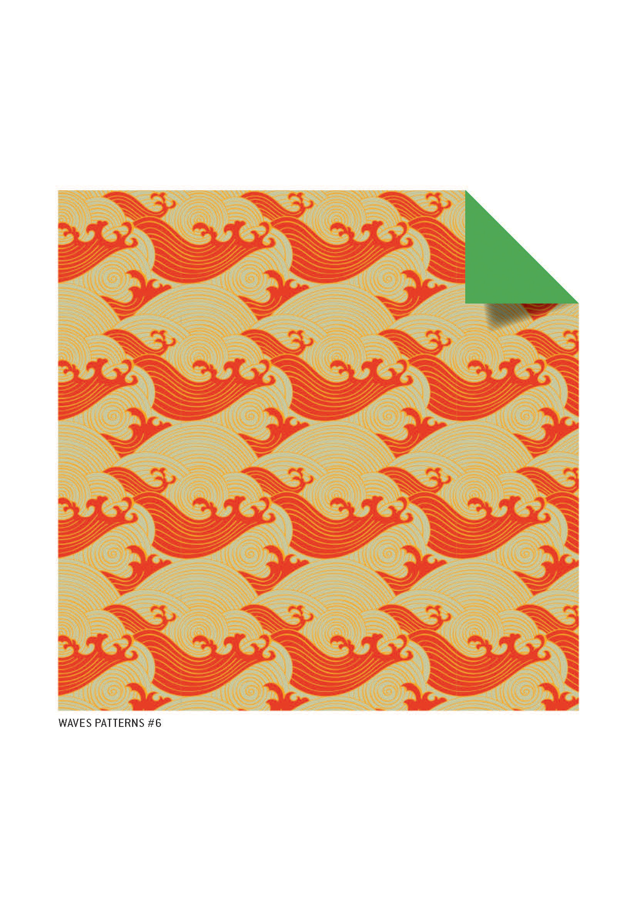Origami Paper - Wave Patterns - 6 3/4 inch - 48 Sheets
